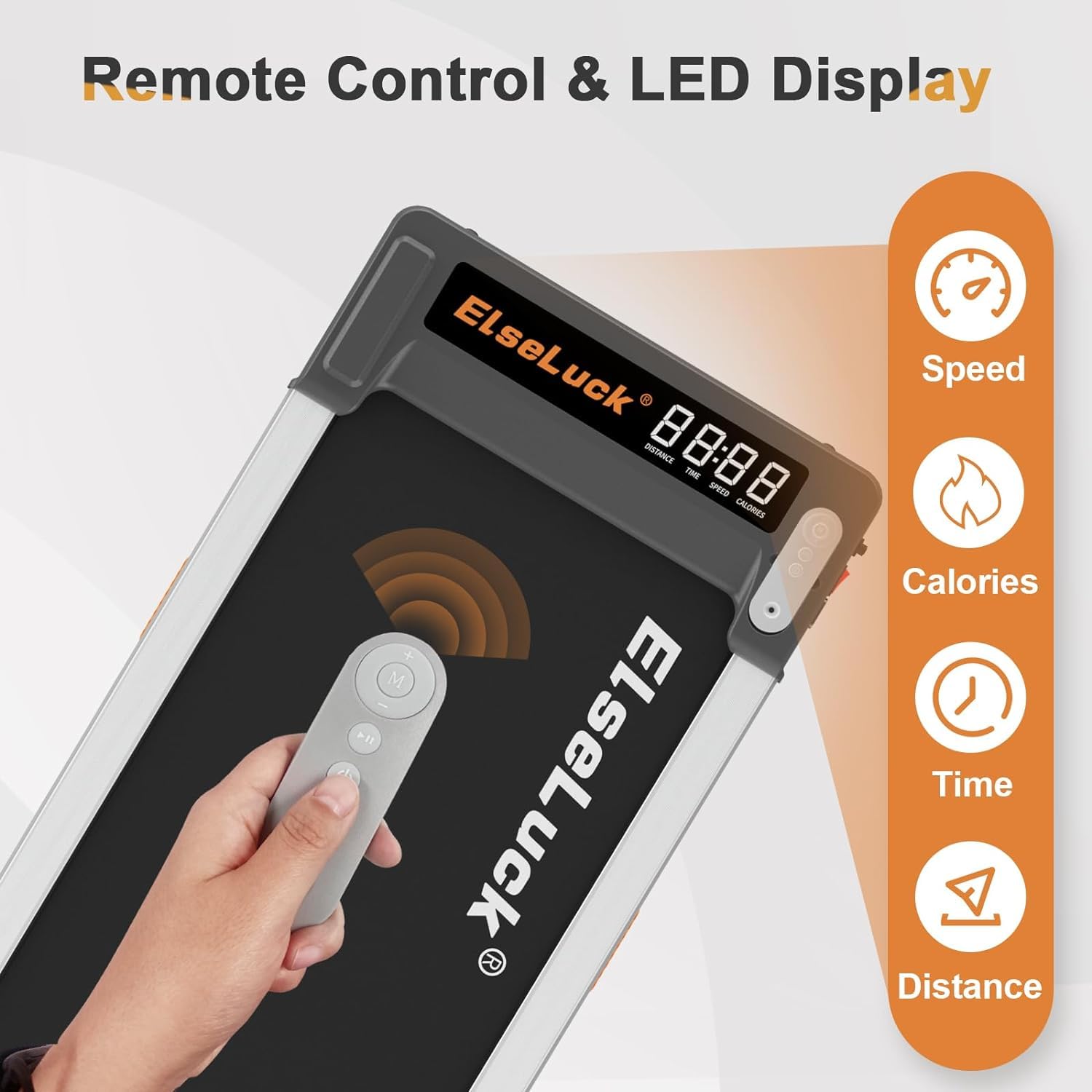 Elseluck 2 in 1 Under Desk Treadmill - Portable Walking Pad for Home & Office with Remote Control, LED Display - Perfect for Walking & Jogging at Home, Work or Small Spaces
