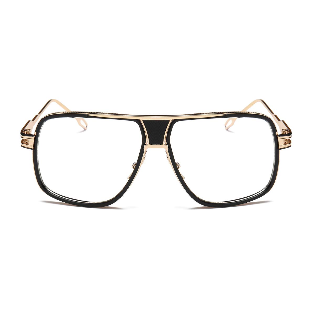 Dollger Oversized Classic Black Sunglasses for Men - Retro Gold Alloy Frame UV Protection Shades - Perfect for Driving, Beach & Outdoor Activities