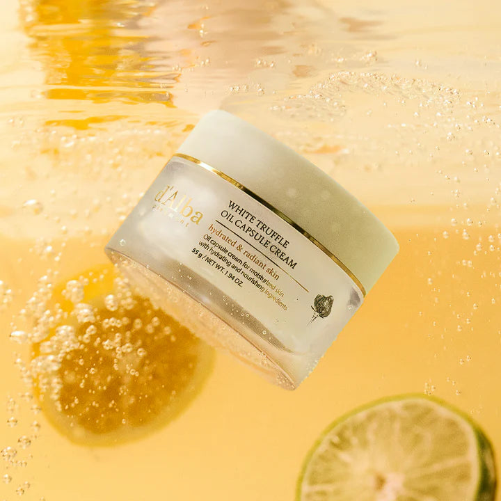 D'Alba White Truffle Oil Capsule Cream 55g - Hydrating Face Moisturizer for Dry Skin | Anti-Aging & Brightening Skincare | Day & Night Cream for Women & Men