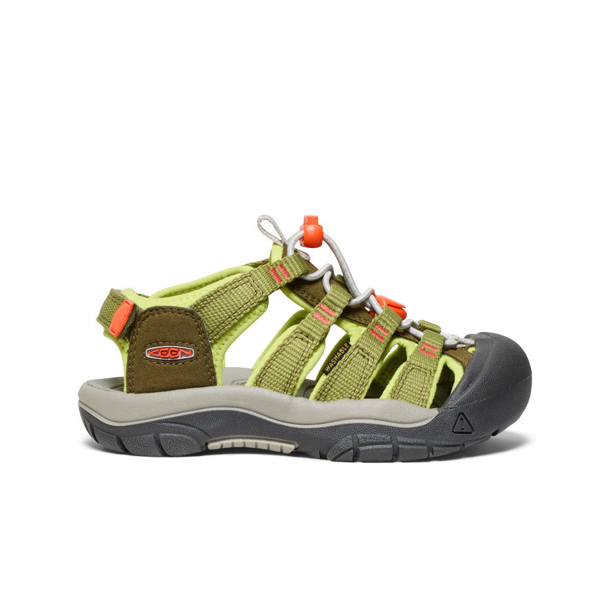 Little Kids' Newport Boundless Sandal - Dark Olive/Scarlet Ibis | Comfortable & Durable Water Shoes for Beach, Pool & Outdoor Play