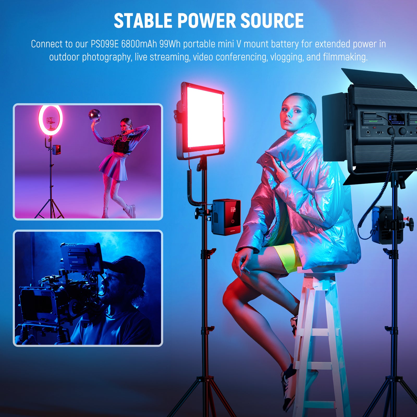 NEEWER VP F550 NP-F550 to D-Tap Dummy Battery Power Adapter for Sony Cameras - Perfect for On-Location Filming & Photography