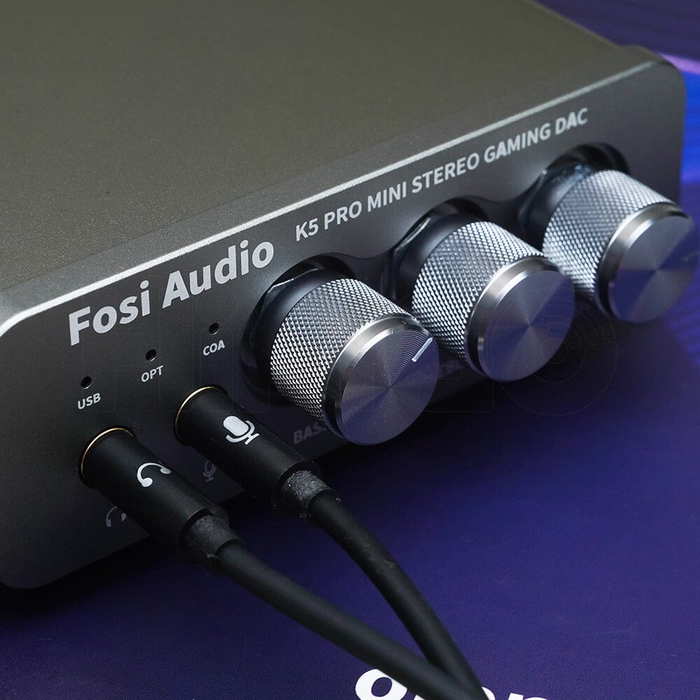 Fosi Audio K5 PRO Mini Stereo Gaming DAC & Headphone Amplifier - High-Resolution Audio for PC, PS5, Xbox, and Mobile Gaming - Perfect for Competitive Gamers and Audiophiles