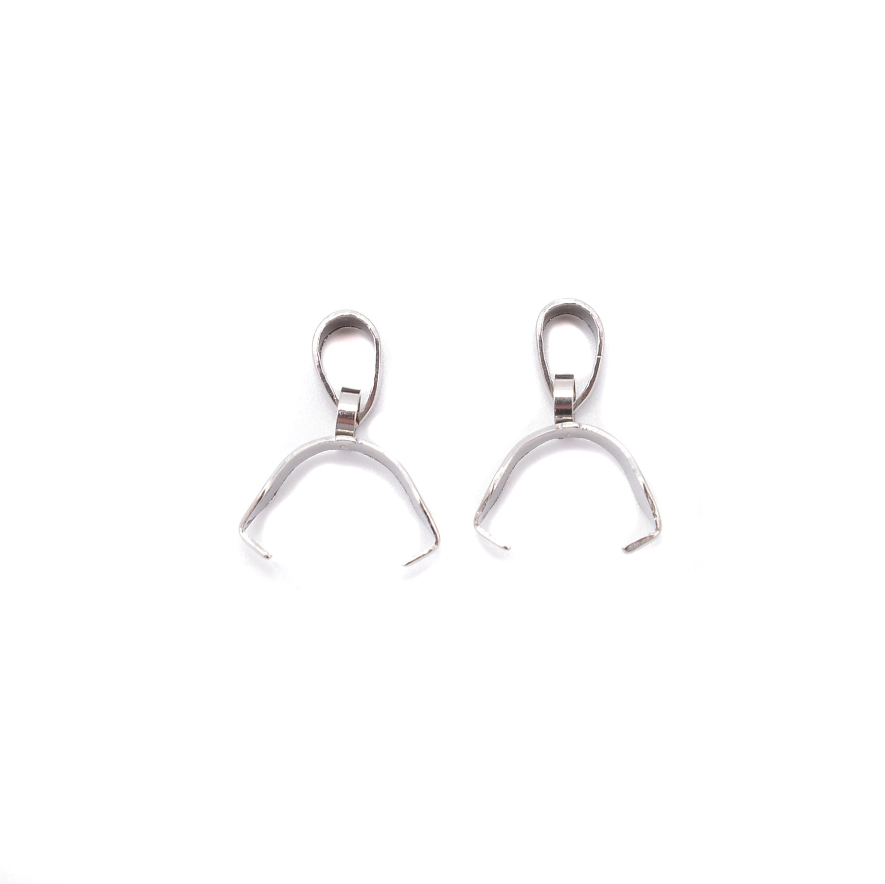 304 Stainless Steel Pinch Bail 9x11mm - 15 Pieces Per Bag for Jewelry Making, DIY Crafts & Pendant Necklace Charms