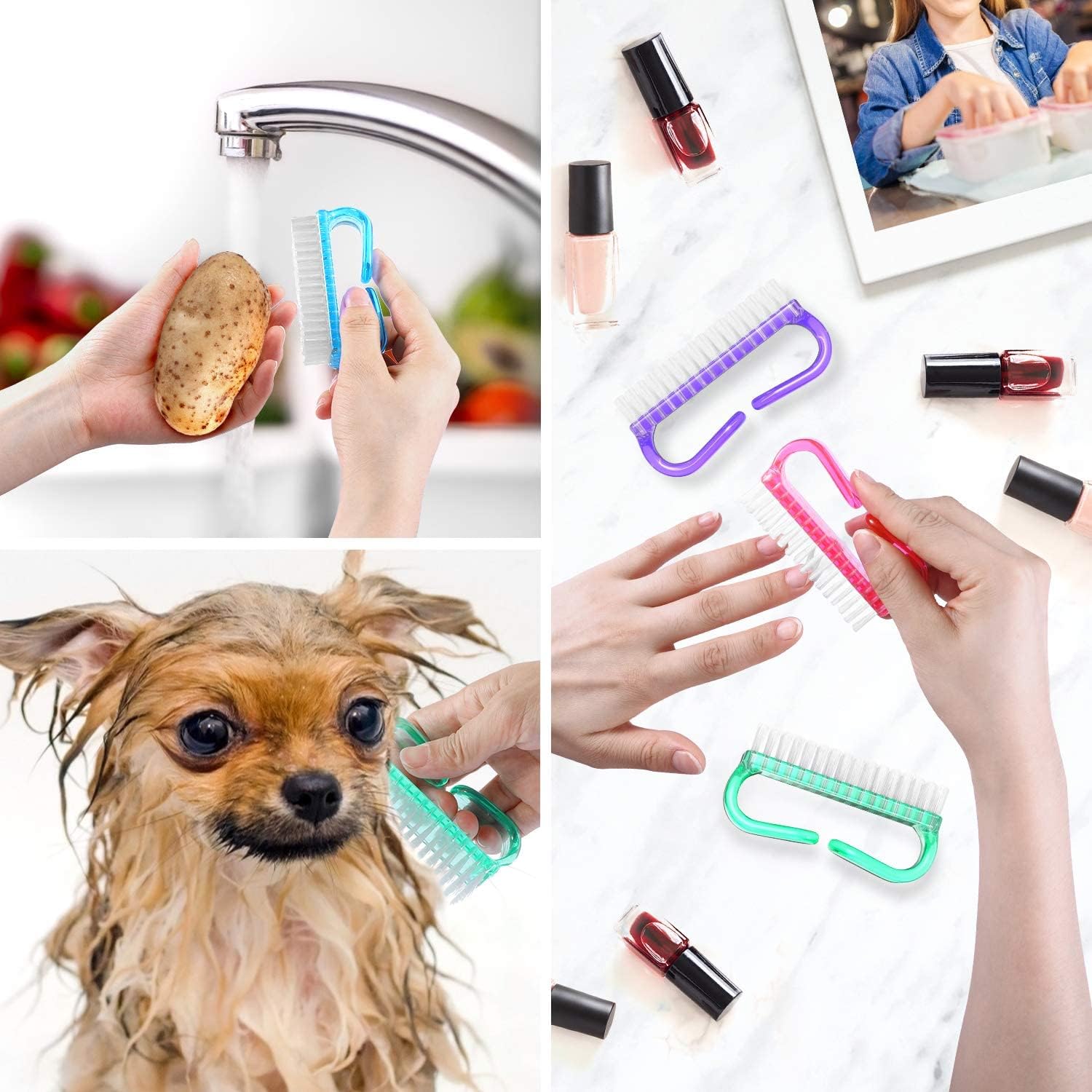 KMSRV Soft Nail Cleaning Brush – Gentle Dust & Dead Skin Remover for Manicure & Pedicure | Nail Art Tools for Men & Women | Perfect for Home Salon, DIY Nail Care & Professional Use