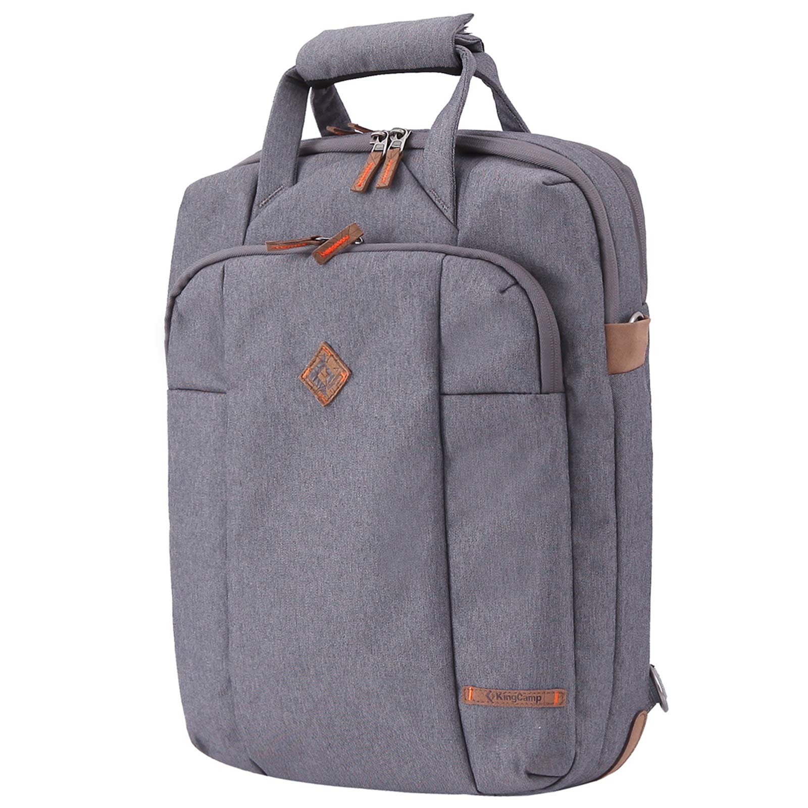 KingCamp Slim Water Resistant Laptop Backpack for Business Travel & College - Durable 3-Way Carry Bookbag for Men & Women - Perfect for Work, School & Commuting (Grey)