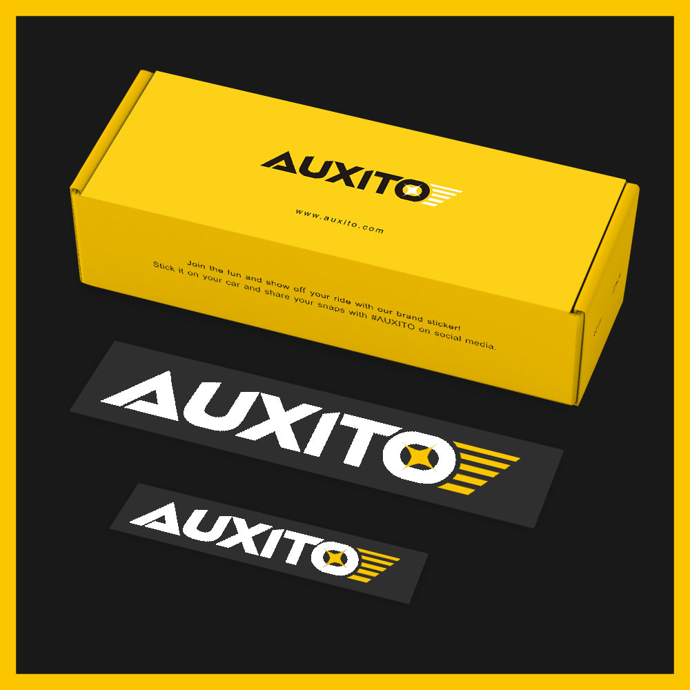 AUXITO Custom Logo Sticker Decals Pack - 7.08 inch & 23.62 inch Vinyl Decals for Cars, Laptops, Water Bottles - Perfect for Branding, Personalization & Gift Giving