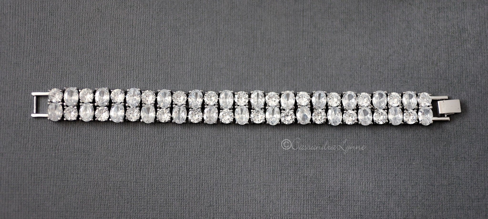 Elegant Tennis Bracelet with Oval & Round CZ Stones - Perfect for Weddings, Parties & Everyday Luxury Jewelry
