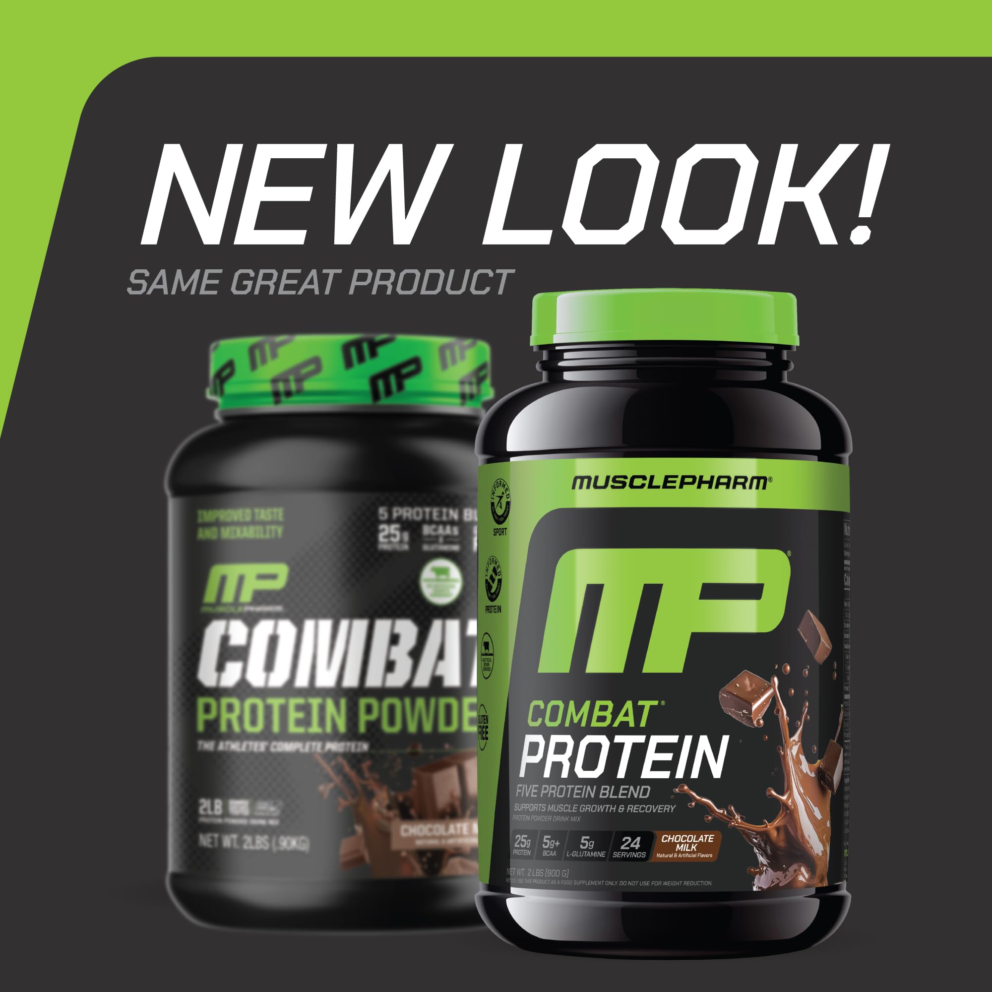 MusclePharm Combat Protein Powder - Chocolate Milk Flavor | 5 Protein Sources (Whey Isolate & Egg Albumin) | Gluten Free Muscle Recovery Supplement | 2lb (26 Servings) | Ideal for Post-Workout Recovery & Muscle Growth