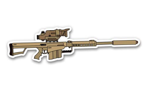 Military Sniper Rifle Vinyl Sticker - 3 Inch Waterproof Decal for Car, Laptop, iPad, Phone, Helmet & Hard Hat - Perfect for Outdoor Enthusiasts, Gun Lovers & Tactical Gear Decoration