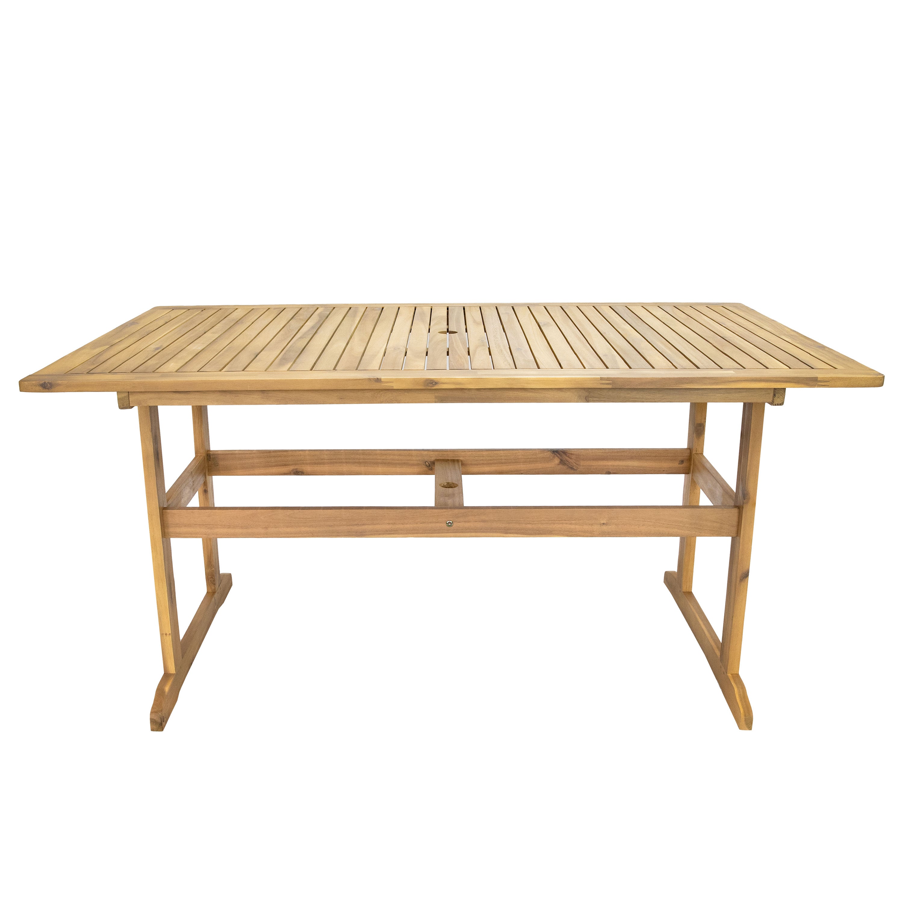 Sunnydaze Hatteras 7-Piece Outdoor Patio Dining Set with Umbrella Hole - Seats 6 People - Perfect for Backyard BBQs, Poolside Gatherings & Garden Parties