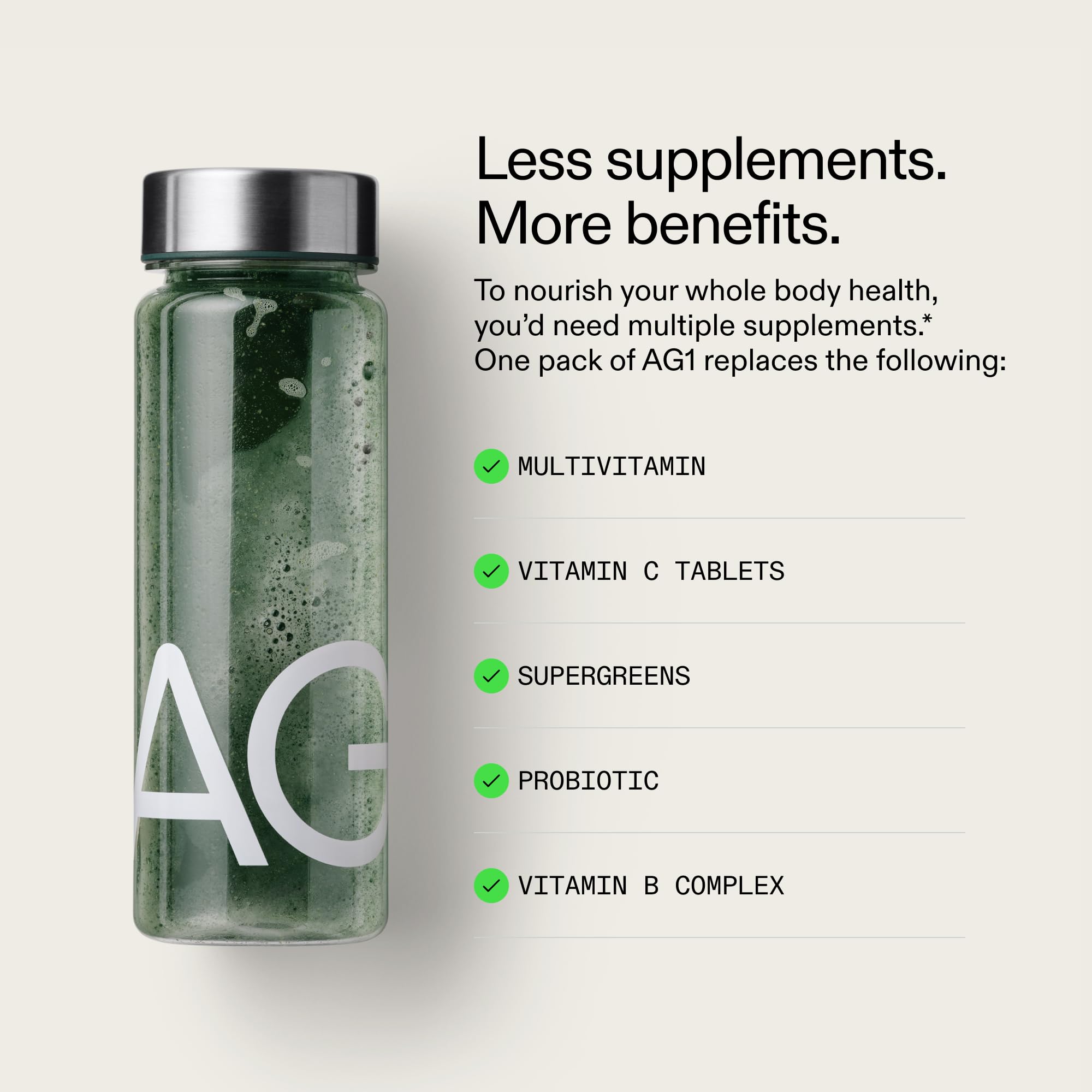 AG1 Athletic Greens Superfood Powder - 75 Vitamins & Minerals for Gut Health, Immunity & Energy | Vegan, Keto, Gluten-Free Multivitamin with Probiotics | Travel Packs (30 Count) for Active Lifestyles, Workouts & Daily Wellness