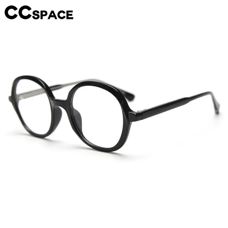 CCspace Unisex Full Rim Large Round TR90 Titanium Eyeglasses Frame 56945 - Lightweight & Durable Glasses for Work, Reading & Fashion