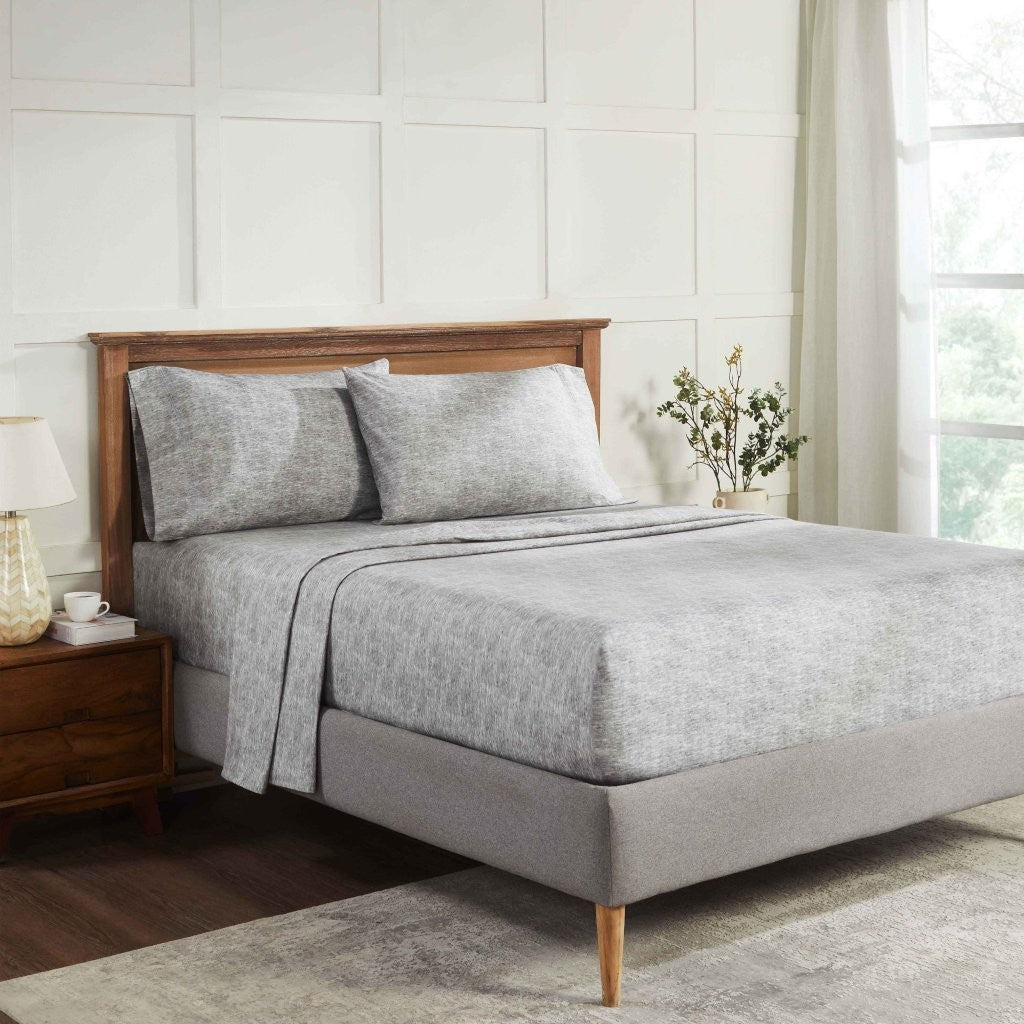 Premium Melange Flannel Cotton Two-Toned Brushed Deep Pocket Sheet Set - Ultra Soft & Cozy for Winter Nights, Perfect for Bedroom Comfort & Warmth