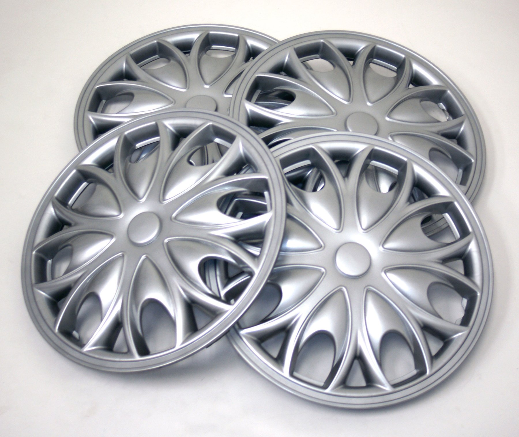 TuningPros WSC-526S15 15-Inch Silver Wheel Skin Covers (Set of 4) - Hubcaps for Cars, Trucks & SUVs - Enhance Style & Protect Rims from Scratches & Damage