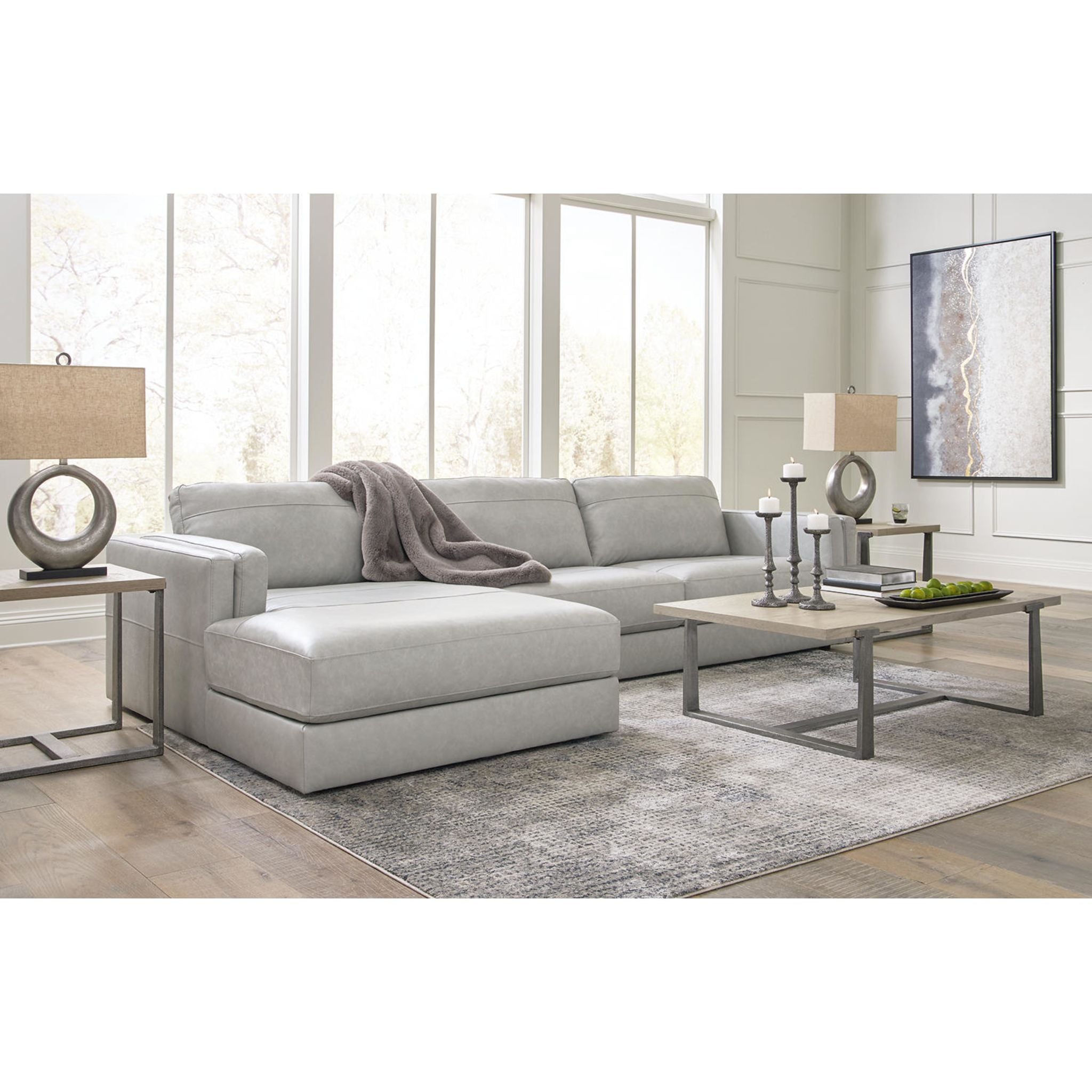 Amiata 2-Piece Sectional Sofa with Chaise Lounge - Modern L-Shaped Couch for Living Room, Family Room & Apartment