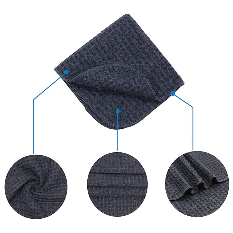 Premium Waffle Weave Microfiber Towels - 16x16 Inches, 400GSM Ultra Absorbent, Pack of 12 - Perfect for Gym, Spa, Kitchen & Bathroom Use