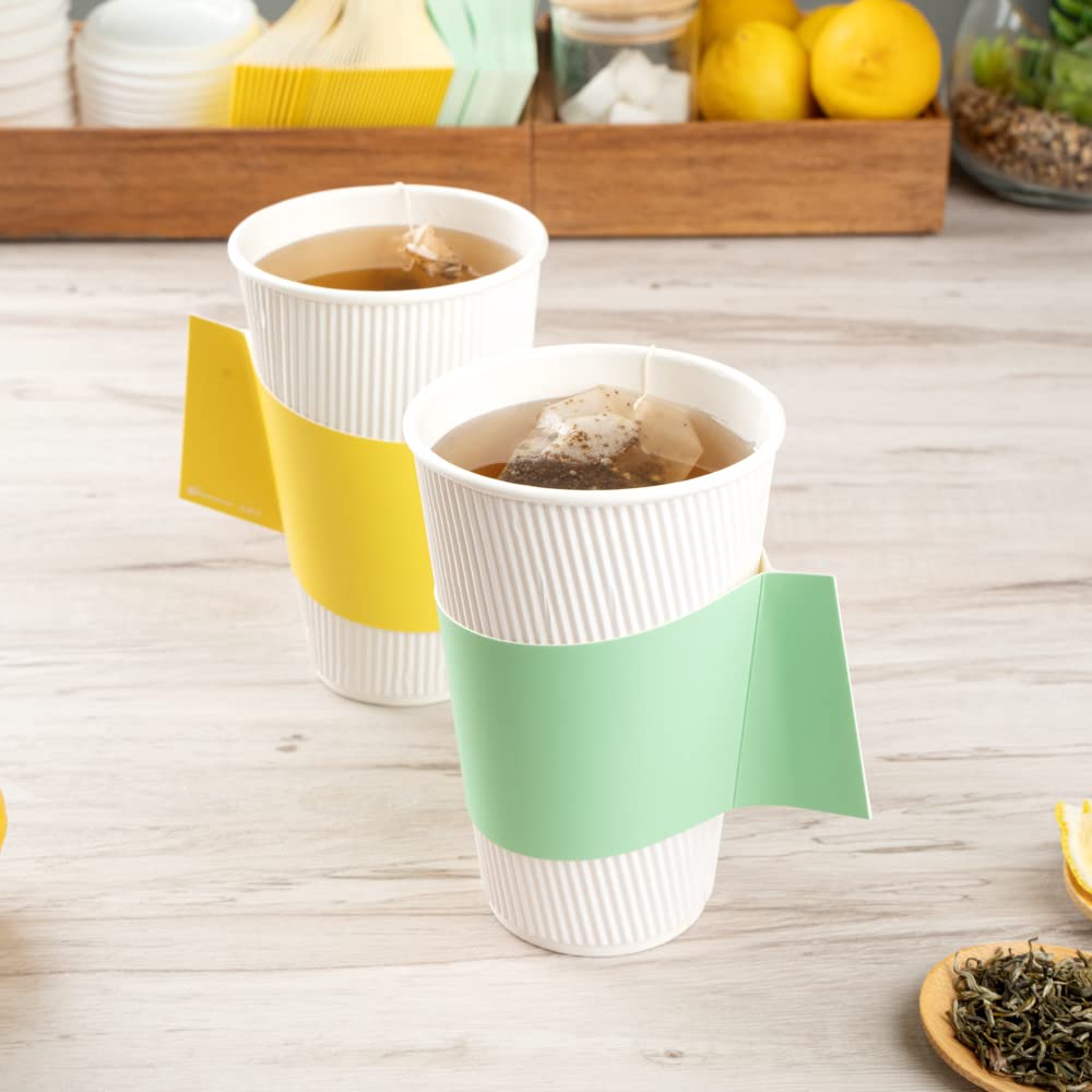 Disposable Hot Coffee Cup Sleeves with Handle - 1000 Pack Mint Green Paper Cup Jackets for 12oz, 16oz, 20oz Cups | Restaurantware for Coffee Shops, Cafes & Takeout Services (Cups Sold Separately)