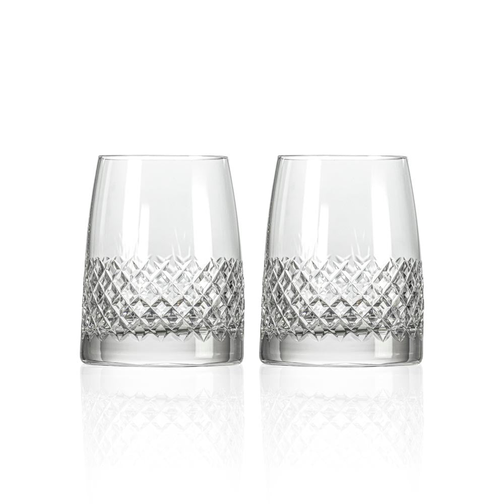 Premium Diamond 5oz Tequila Tasting Glasses Set of 2 - Crystal Clear Lead-Free Glass for Bourbon Whiskey & Liquor - Perfect for Home Bar, Tasting Parties & Gifts