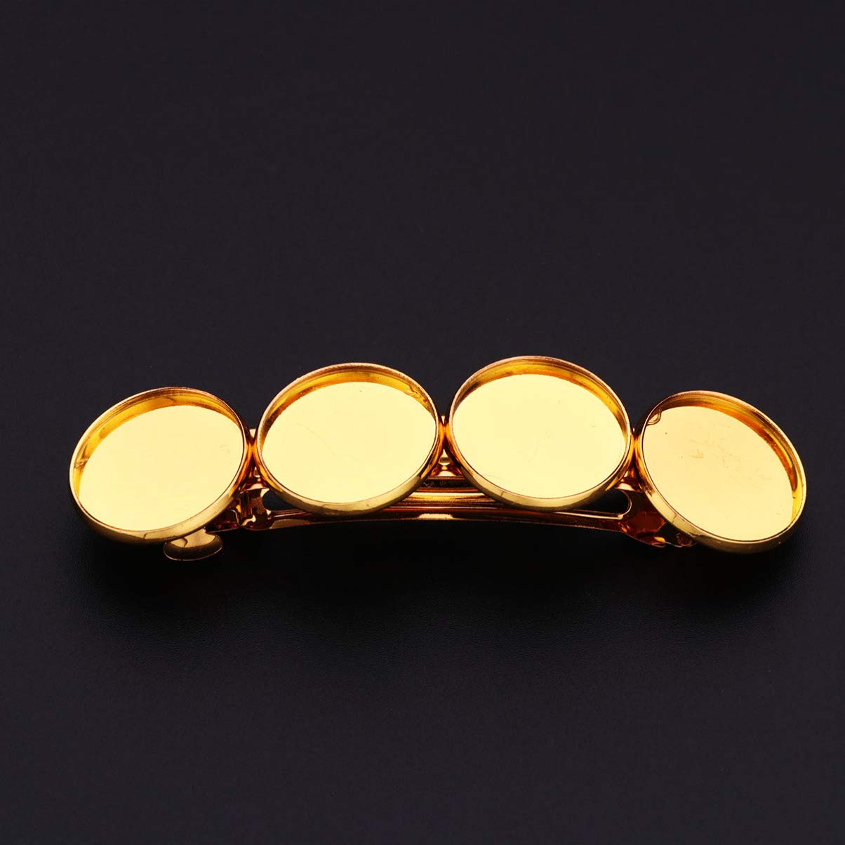EXCLUZO 10pcs Elegant Hair Clips Set - Sparkly Round Metal Spring Hairpins, Ponytail Holders & Barrettes for Women (Golden) | Perfect for Weddings, Parties & Everyday Hairstyling