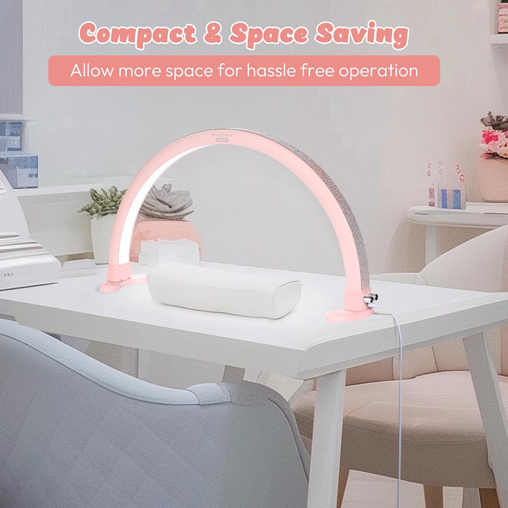 TheLAShop Professional LED Desk Lamp for Nail Tech & Lash Extensions - Adjustable Glitter Pink Light with 3 Brightness Levels - Perfect for Salon, Home Spa & Makeup Vanity