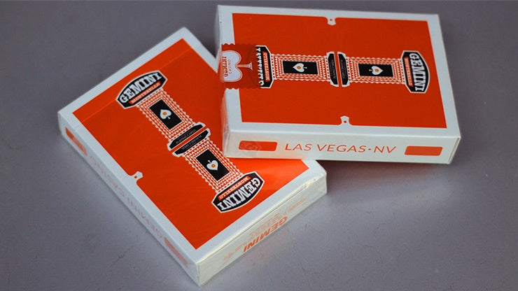 Gemini Casino Orange Playing Cards - Premium Quality Poker Cards for Casino Games, Poker Nights & Magic Tricks - Durable & Stylish Deck for Card Enthusiasts