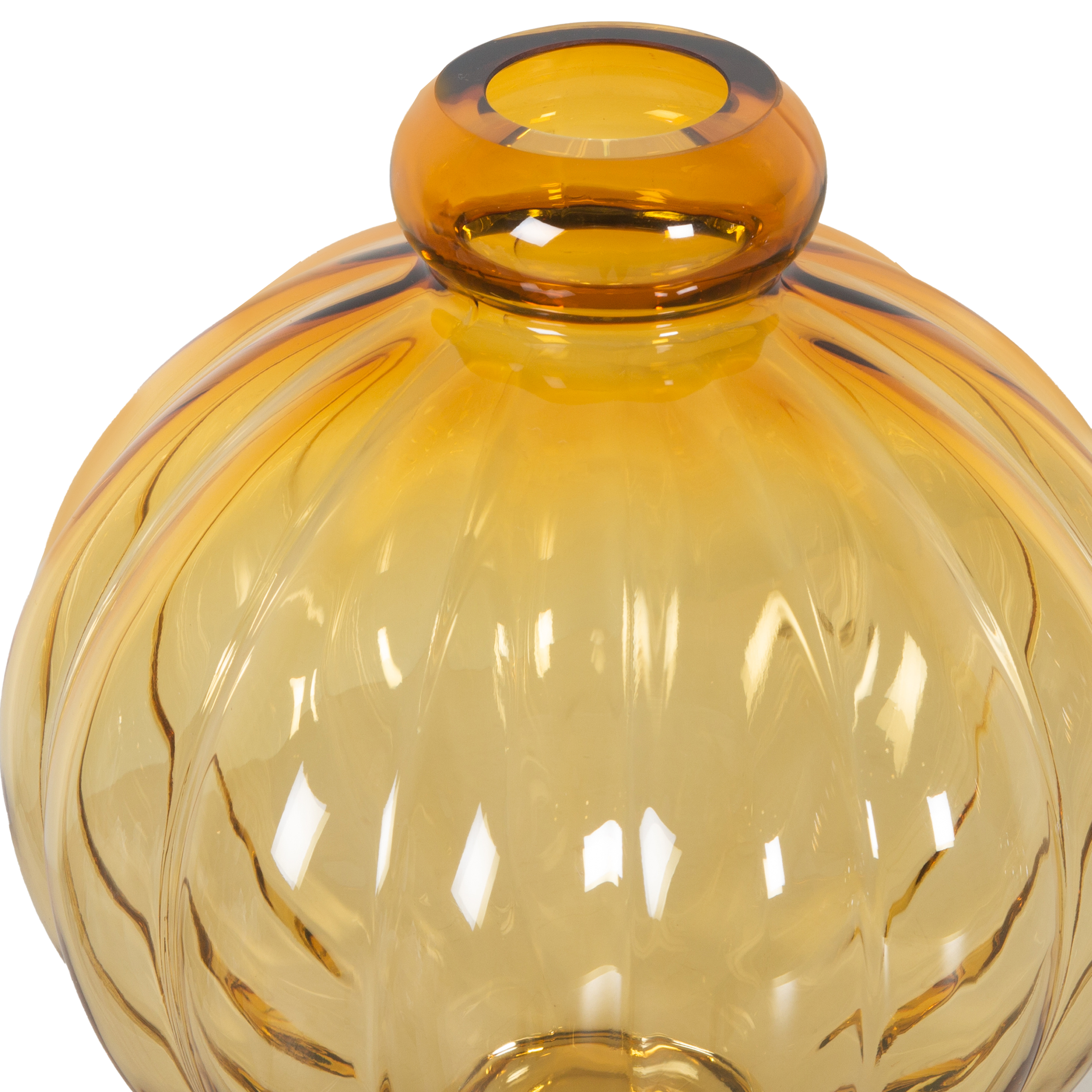 Amber Glass Balloon Vase - Elegant Floral Centerpiece for Weddings, Home Decor & Special Occasions