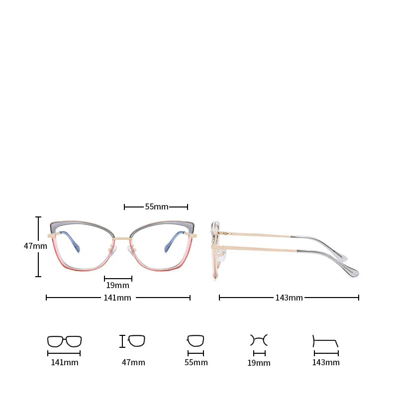 CCspace Women's Full Rim Square Titanium Eyeglasses Frame 56966 - Lightweight & Durable Glasses for Work, Reading & Fashion