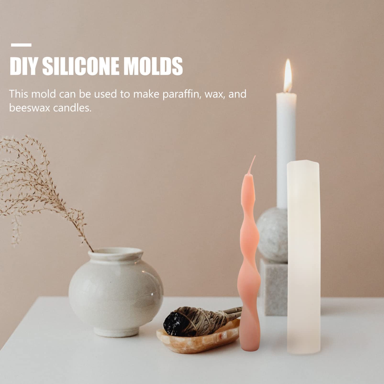 Spiral Rod Wax Mold - DIY Scented Candle Making Kit with Silicone Molds for Handmade Candles, Plaster Crafts & DIY Accessories | Perfect for Home Decor, Gifts & Relaxation Projects