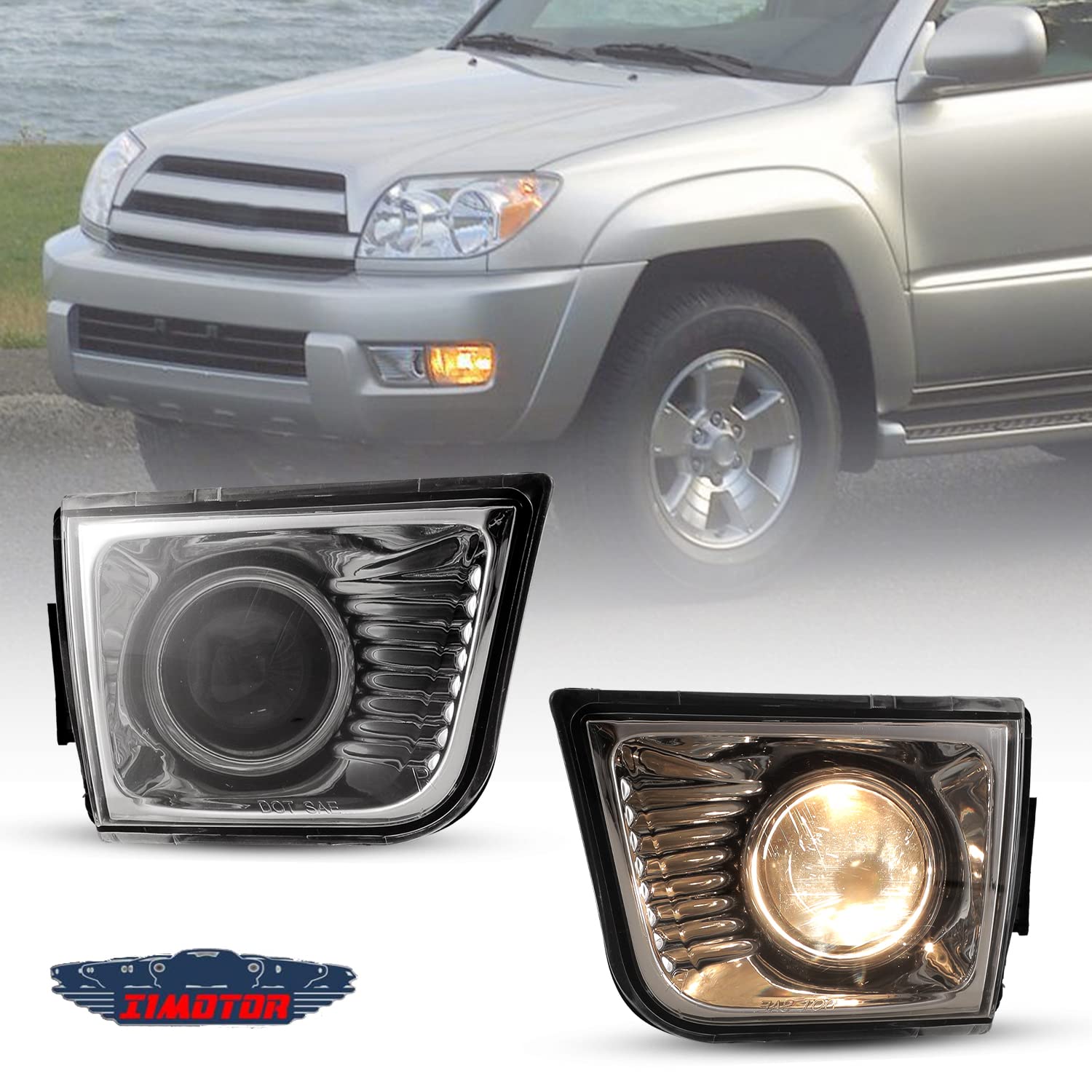 I1MOTOR LED Fog Lights for 2003-2005 Toyota 4Runner - Waterproof Projector Driving Lights for Off-Road, Night Driving & Bad Weather Conditions