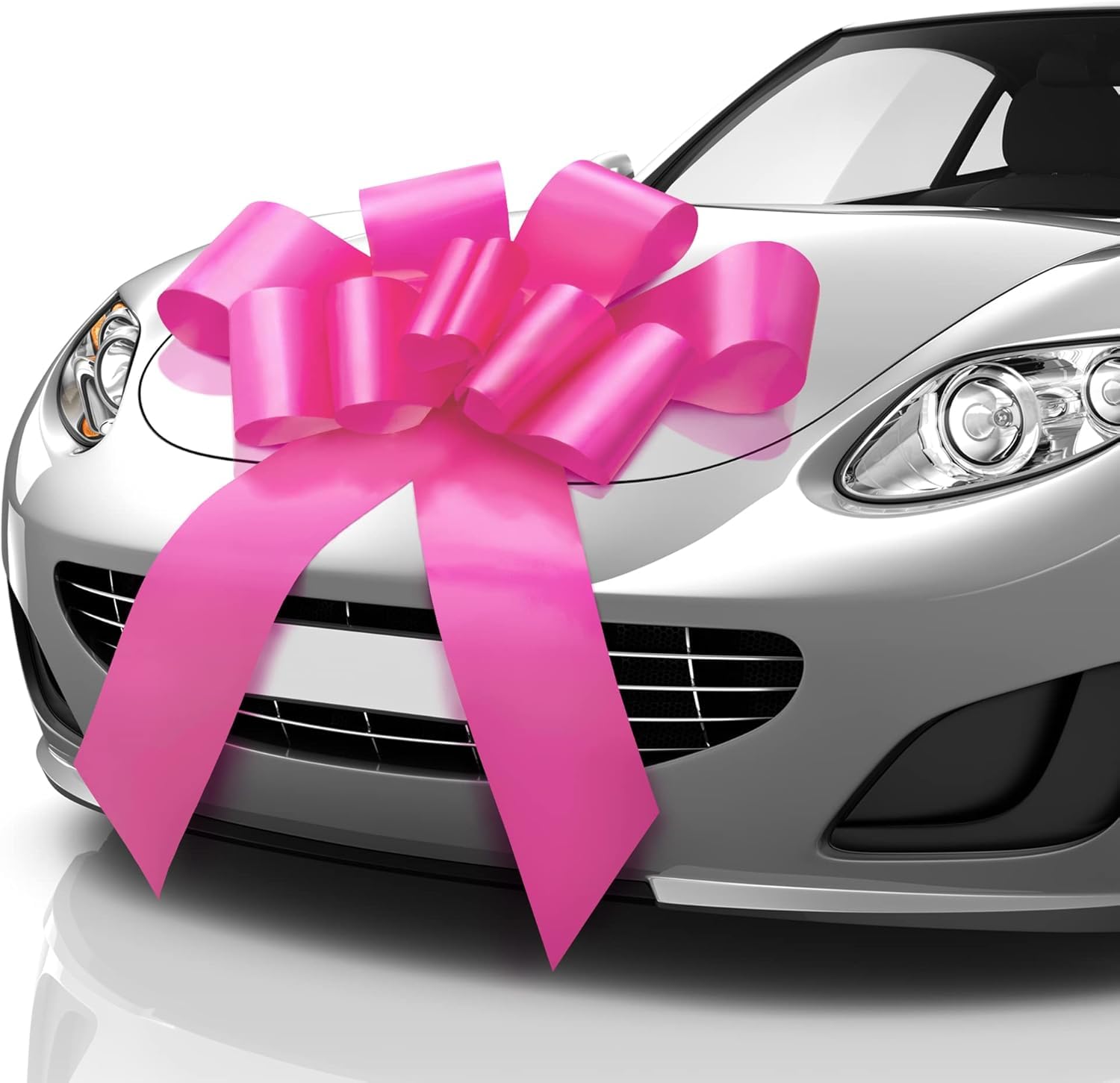 MIFFLIN-USA 30-inch Glossy Pink Butterfly Car Bow - Giant Decorative Gift Bow for Birthday, Christmas, Baby Showers & Gender Reveals - Perfect for Car Decorations, Present Wrapping & Party Decor