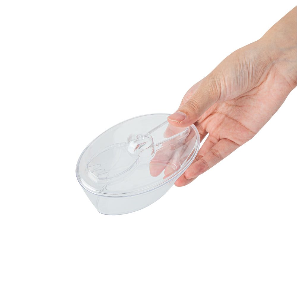 4 oz Oval Clear Plastic Deli Containers with Spork in Lid - 4.5