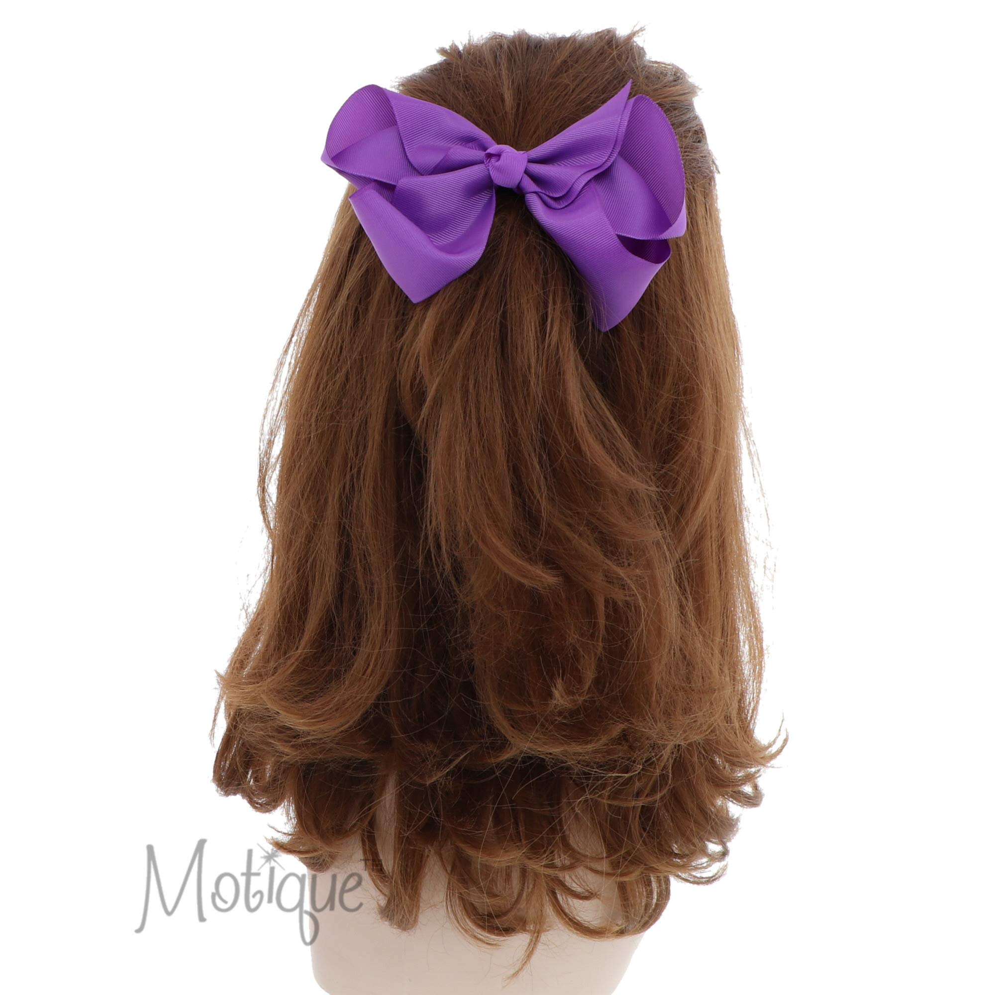 5.5 Inch Purple Grosgrain Hair Bow Clip for Women and Girls - Perfect for Parties, Weddings, and Everyday Accessories