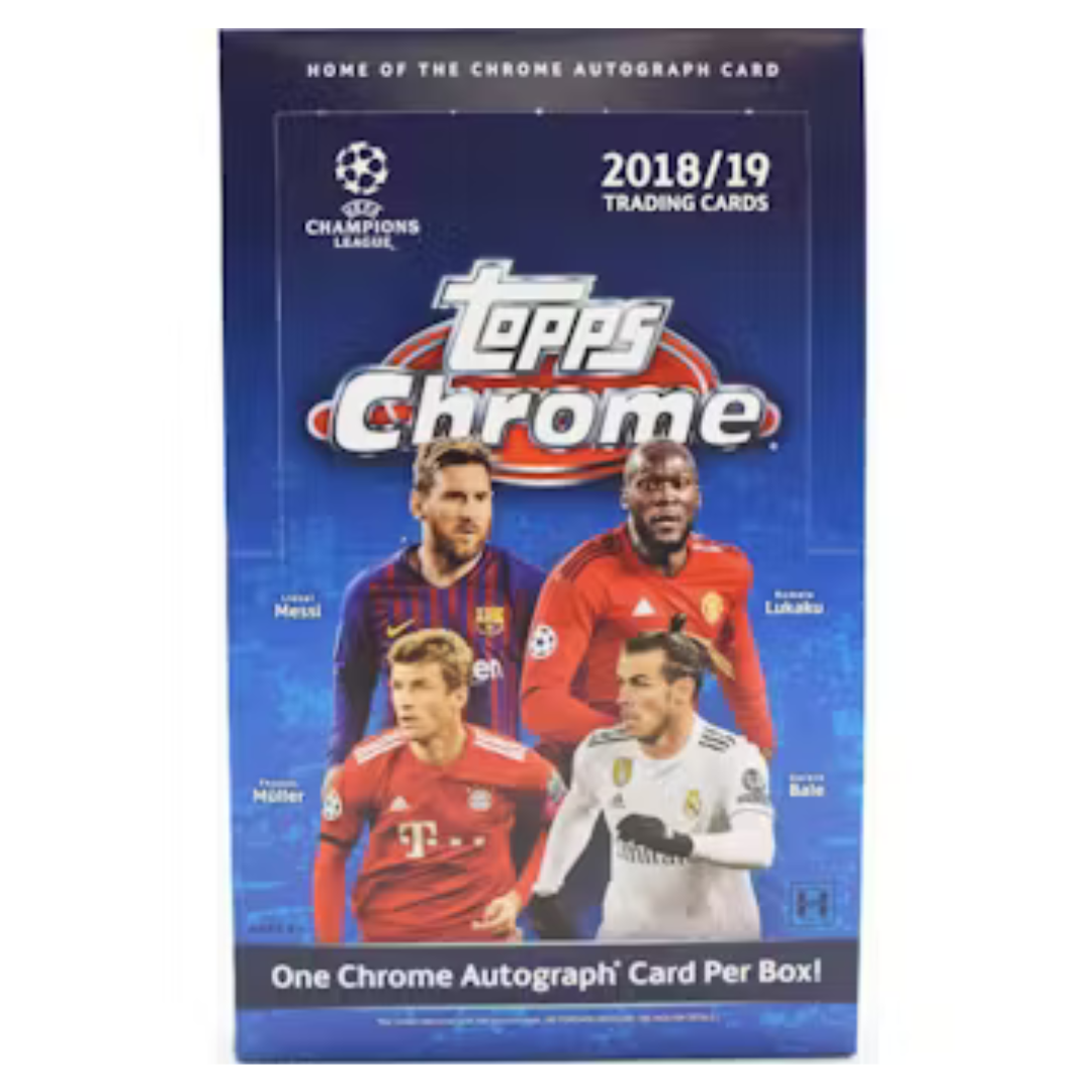 2018-2019 Topps Chrome UEFA Champions League Soccer Hobby Box - 24 Packs with Autograph & Memorabilia Cards - Perfect for Soccer Collectors & Fantasy League Fans