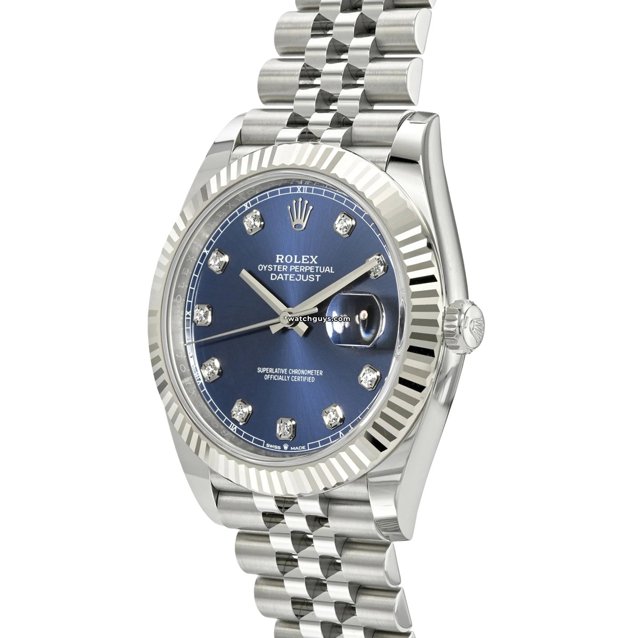 Rolex Datejust 126334 Men's Watch - 41mm Blue Dial with Diamond Hour Markers & Jubilee Bracelet | Luxury Dress Watch for Business, Formal Events & Special Occasions