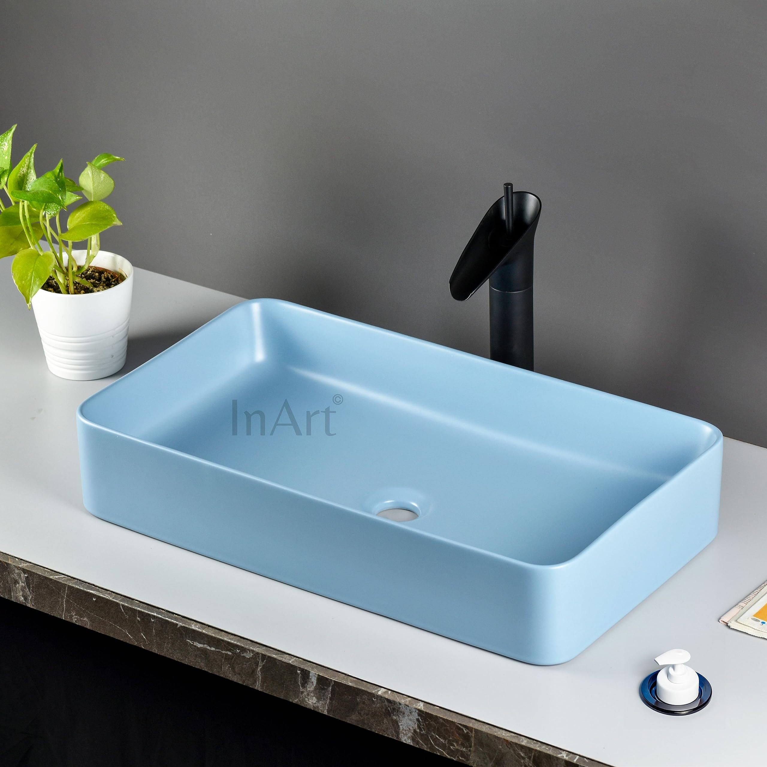 InArt Modern Rectangular Bathroom Sink - 24.4