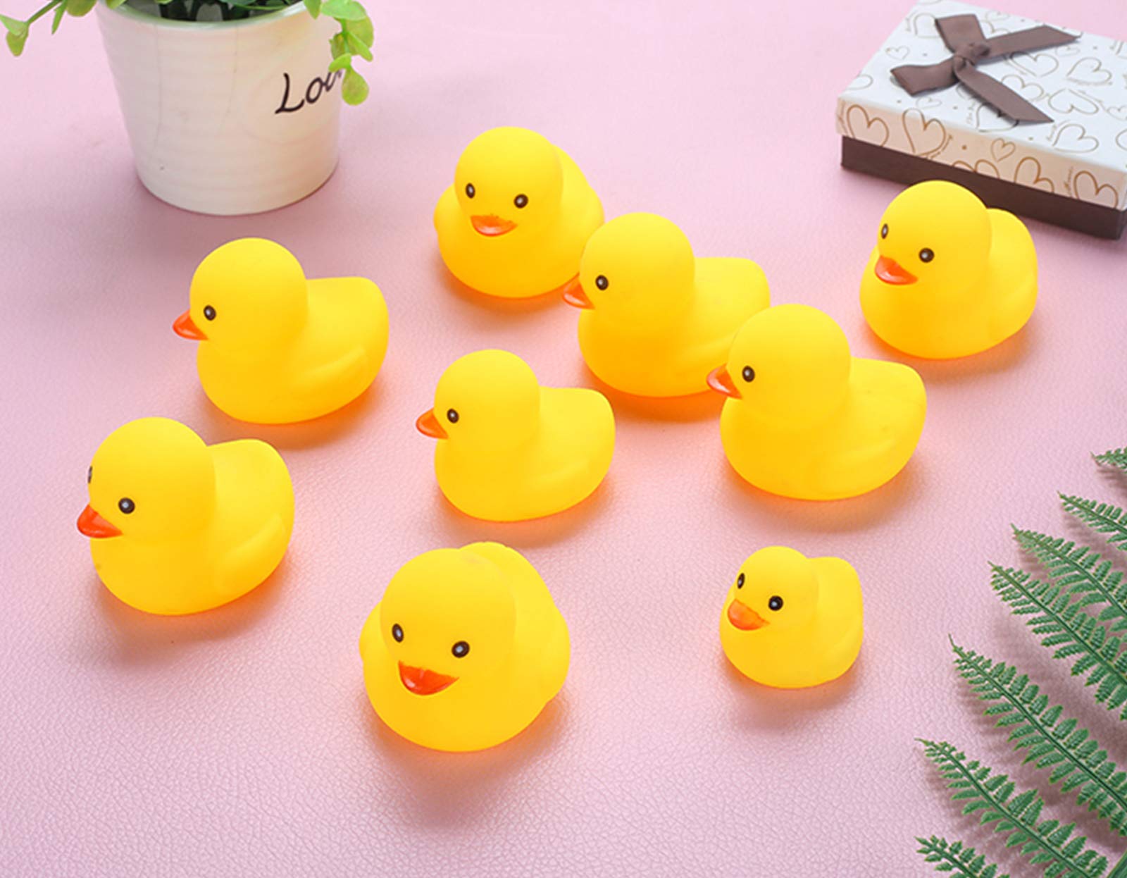 10PCS Mini Rubber Duck Toys - Squeaky & Floating Bath Ducks for Toddlers, Boys & Girls (2.2