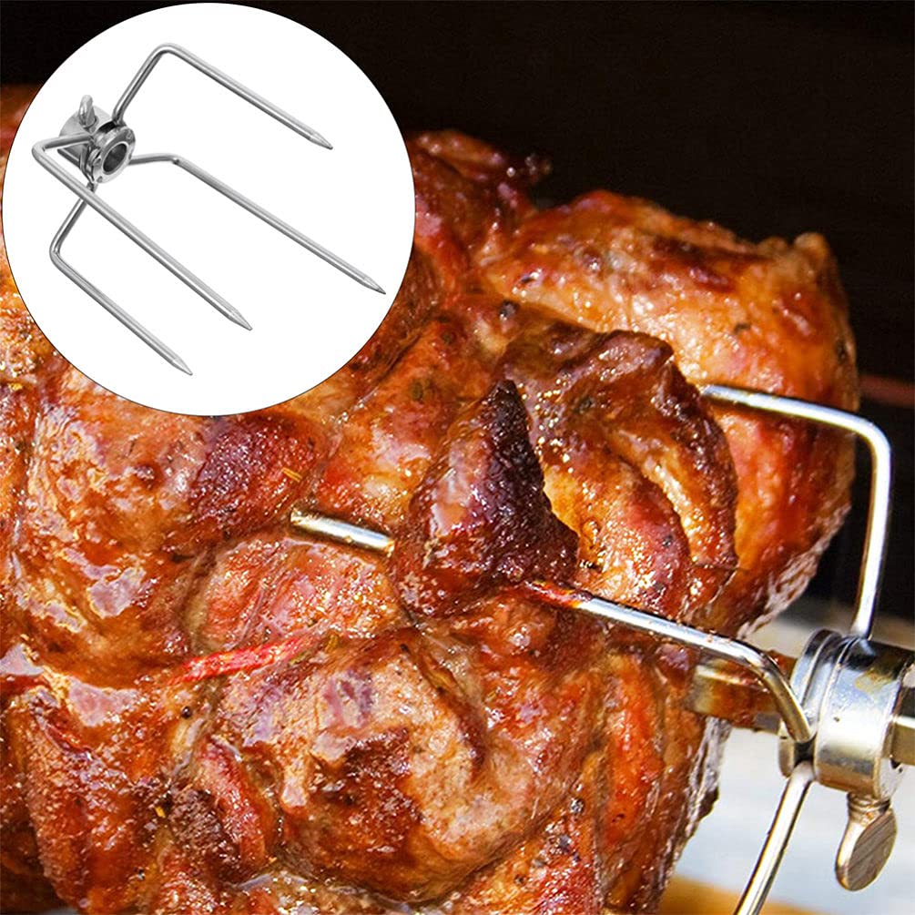 Stainless Steel BBQ Rotisserie Fork for Chicken - Cabilock 1pc Air Fryer & Grill Accessory - Perfect for Rotating Roasts, Air Frying & Outdoor Grilling