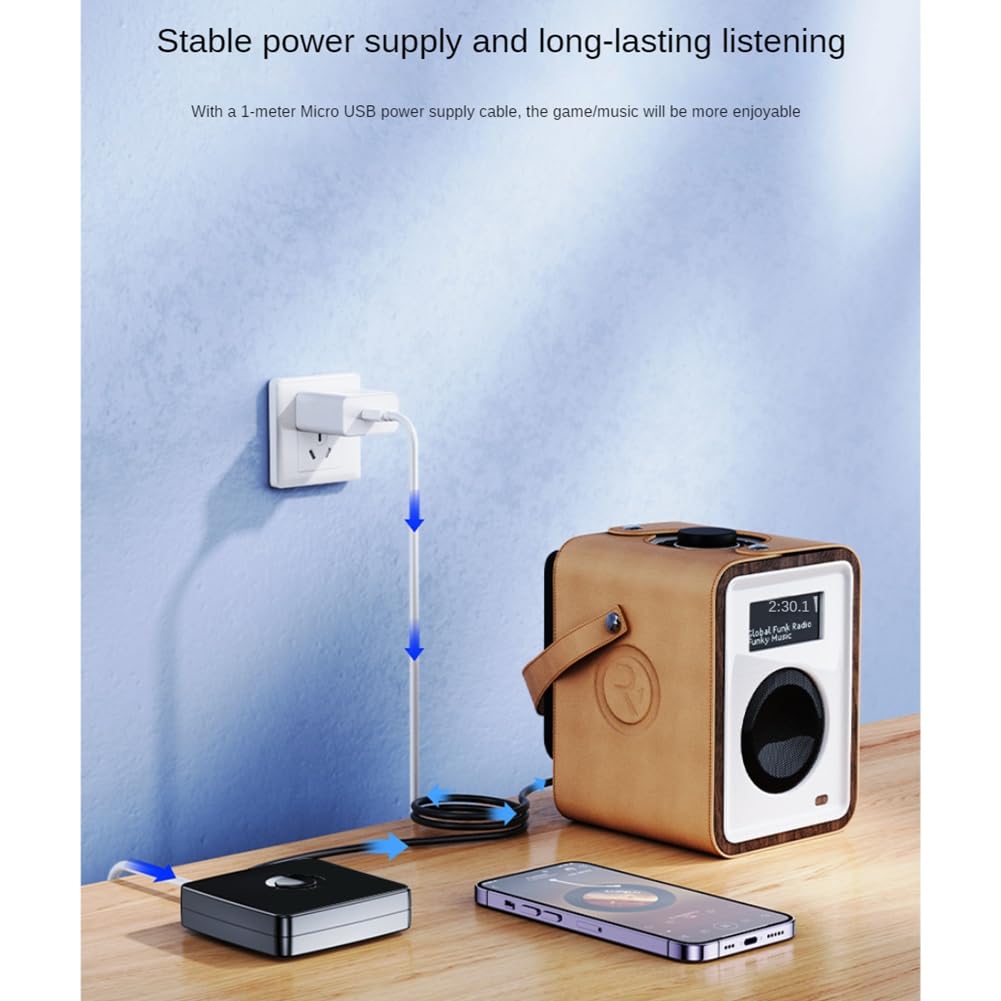 Misamo Bluetooth 5.1 Audio Receiver - Wireless 3.5mm AUX Stereo Adapter for Speakers & Amplifiers | High-Quality Sound, Easy Setup | Perfect for Home Audio, Car Stereo & Portable Speakers