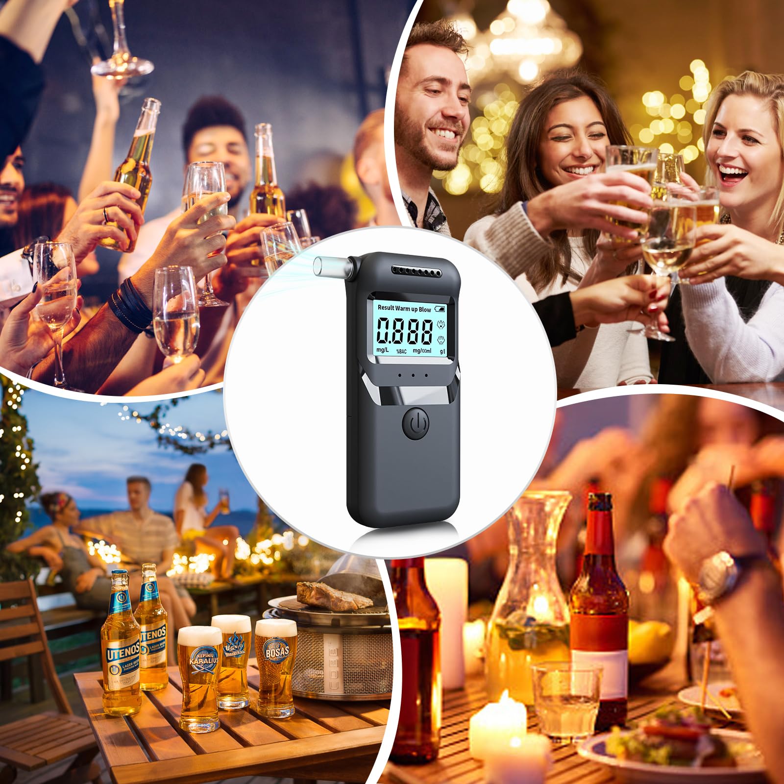 Professional-Grade Digital Breathalyzer for Alcohol - Accurate LCD Display Alcohol Tester for Personal & Workplace Use - Perfect for Bars, Parties, and Road Safety Checks