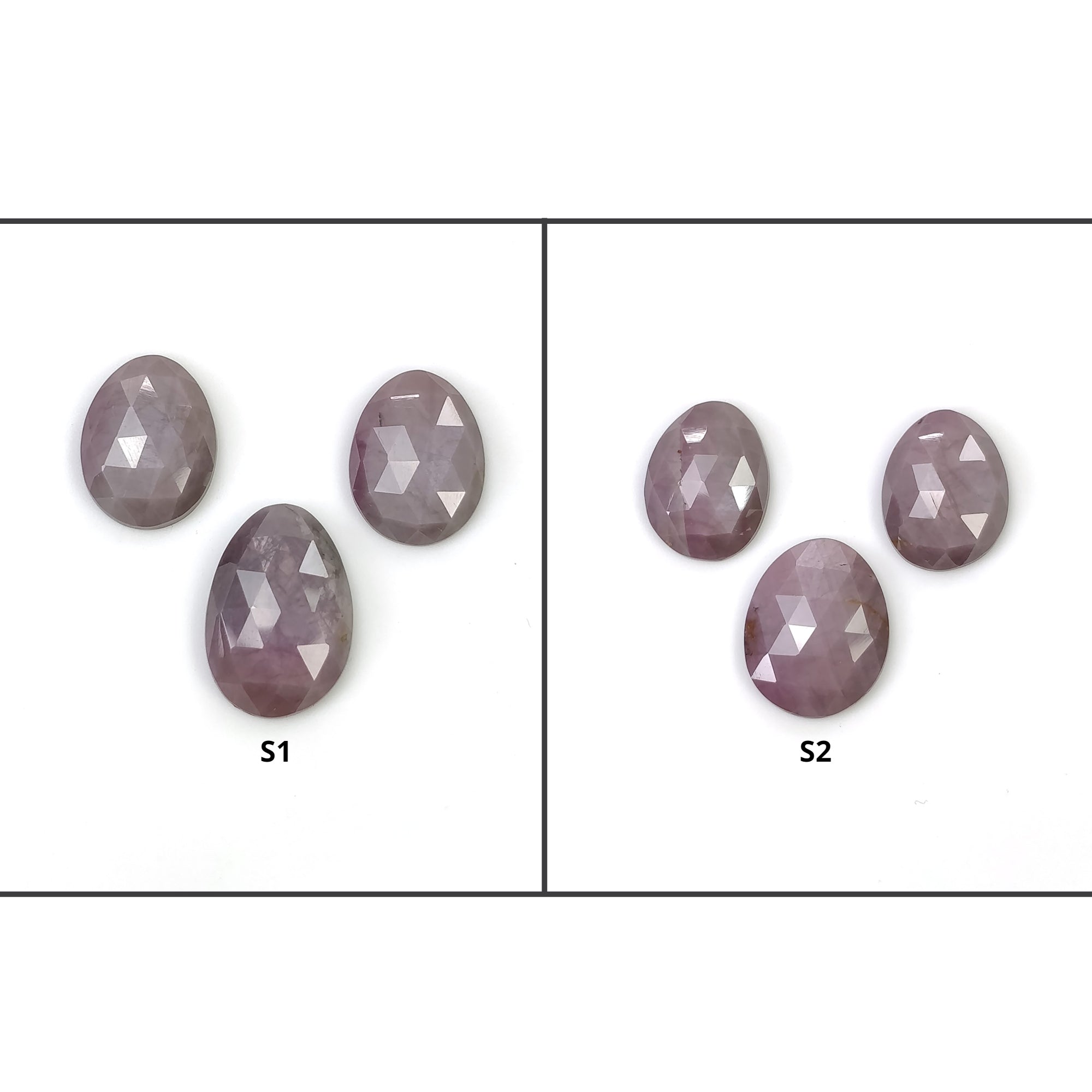 Natural Untreated Unheated Baby Pink Sapphire Gemstone - Rose Cut Egg Shape (3pcs) | Genuine Loose Stones for Jewelry Making, Engagement Rings & Healing Crystals