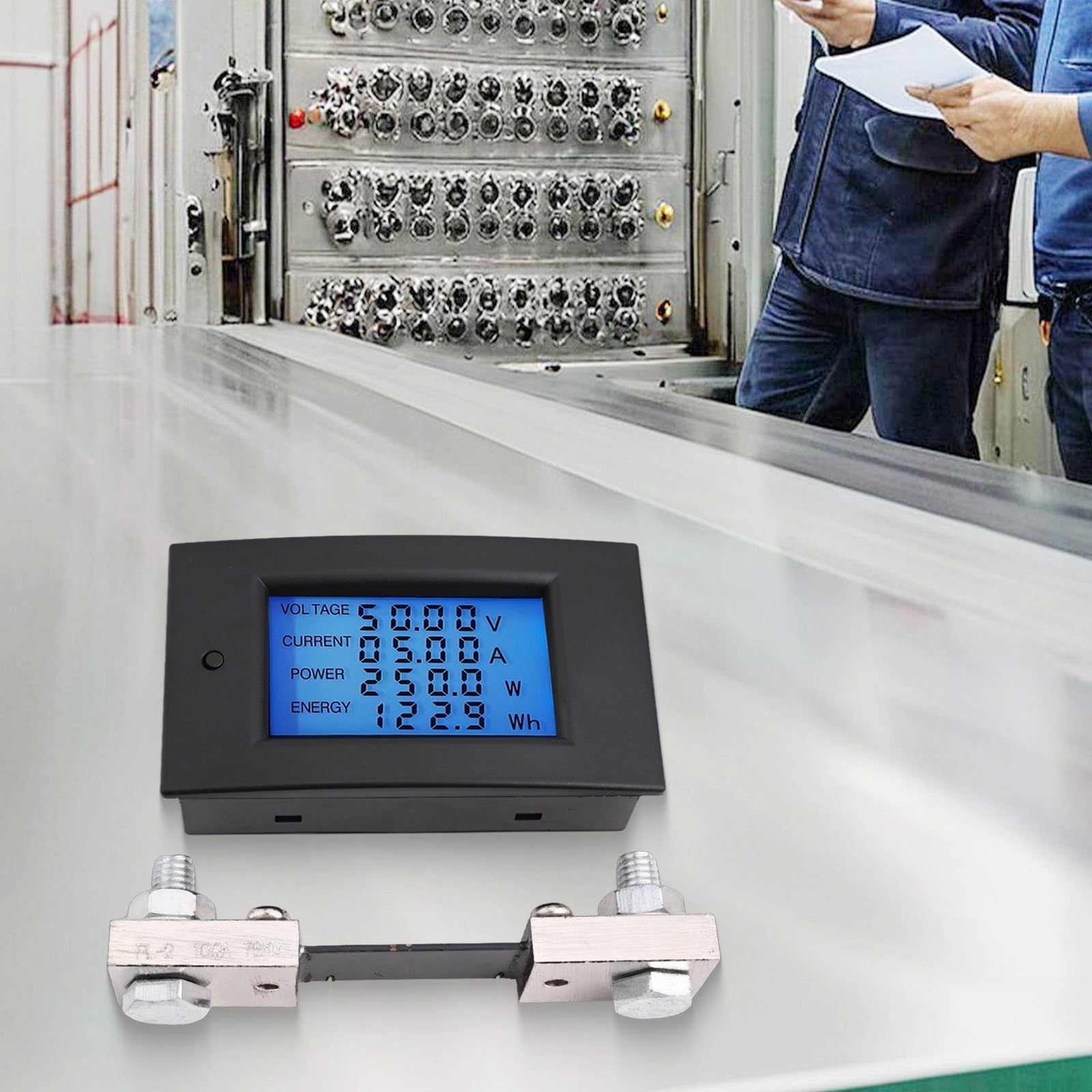 DC Digital Meter 100A LCD Display - Measure Current, Voltage, Power & Energy - Low Power Consumption - Perfect for Home Energy Monitoring & Electrical Testing
