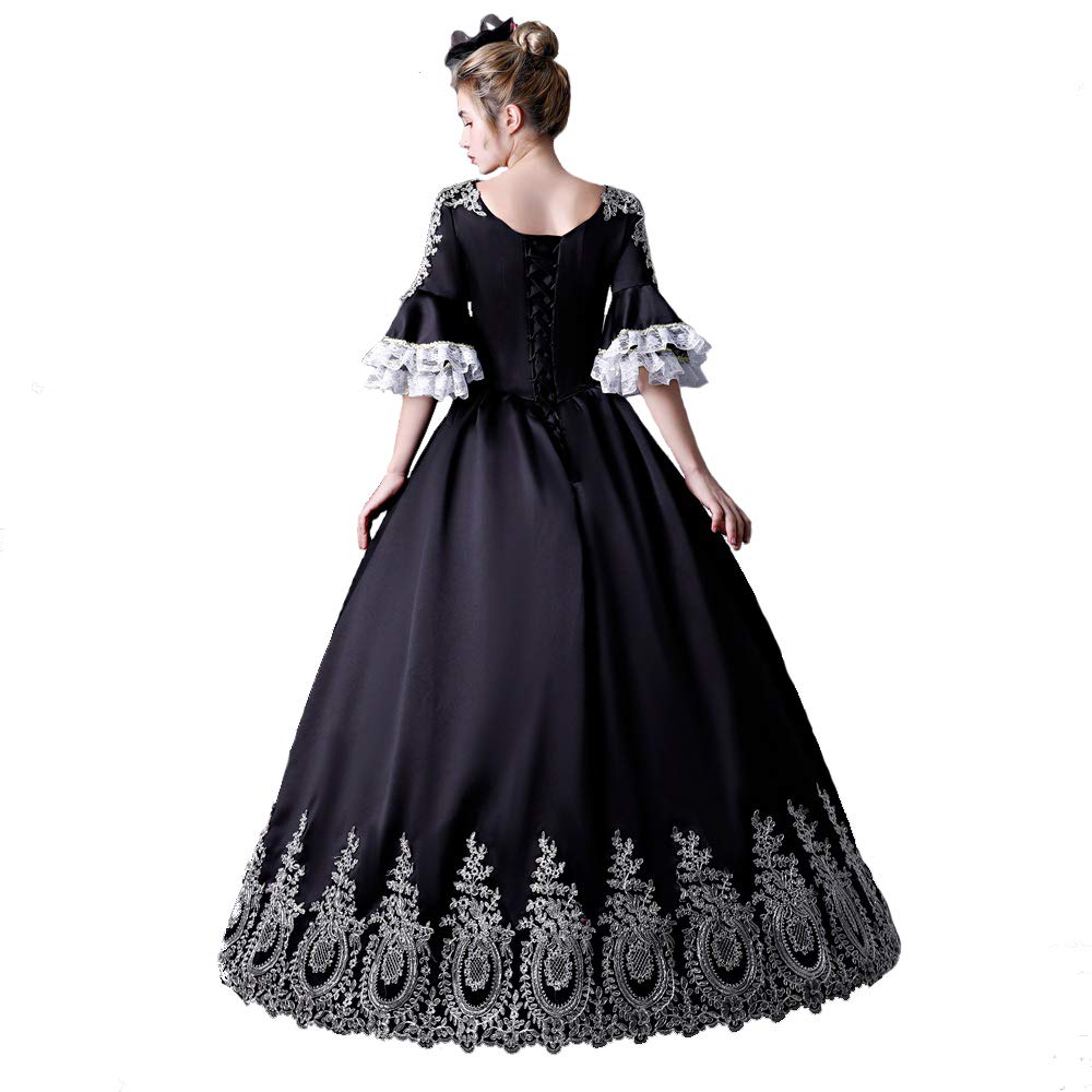 Royal Retro Medieval Renaissance Dress for Women - Elegant Satin Masquerade Costume | Perfect for Halloween, Cosplay, Renaissance Fairs & Themed Parties