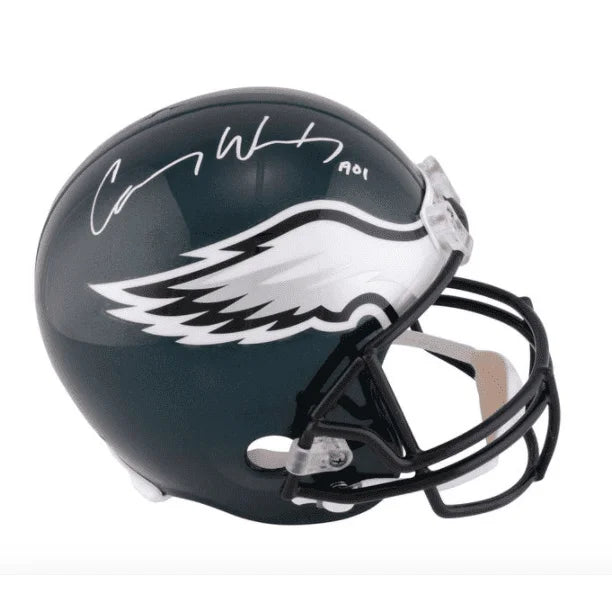 Carson Wentz Autographed Philadelphia Eagles Full Size Replica Helmet with COA - Perfect for Eagles Fans, Sports Memorabilia Collectors & Game Room Decor
