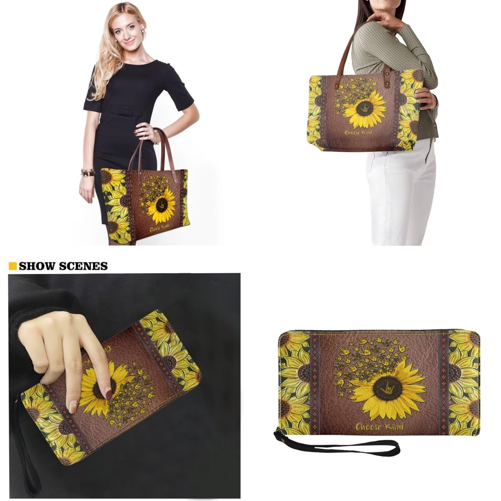 Stylish Women's Handbag Set with Matching Wallet - Large Top Handle Tote Shoulder Bag & PU Leather Clutch Purse for Work, Travel & Everyday Use | Fashionable Accessories for Women