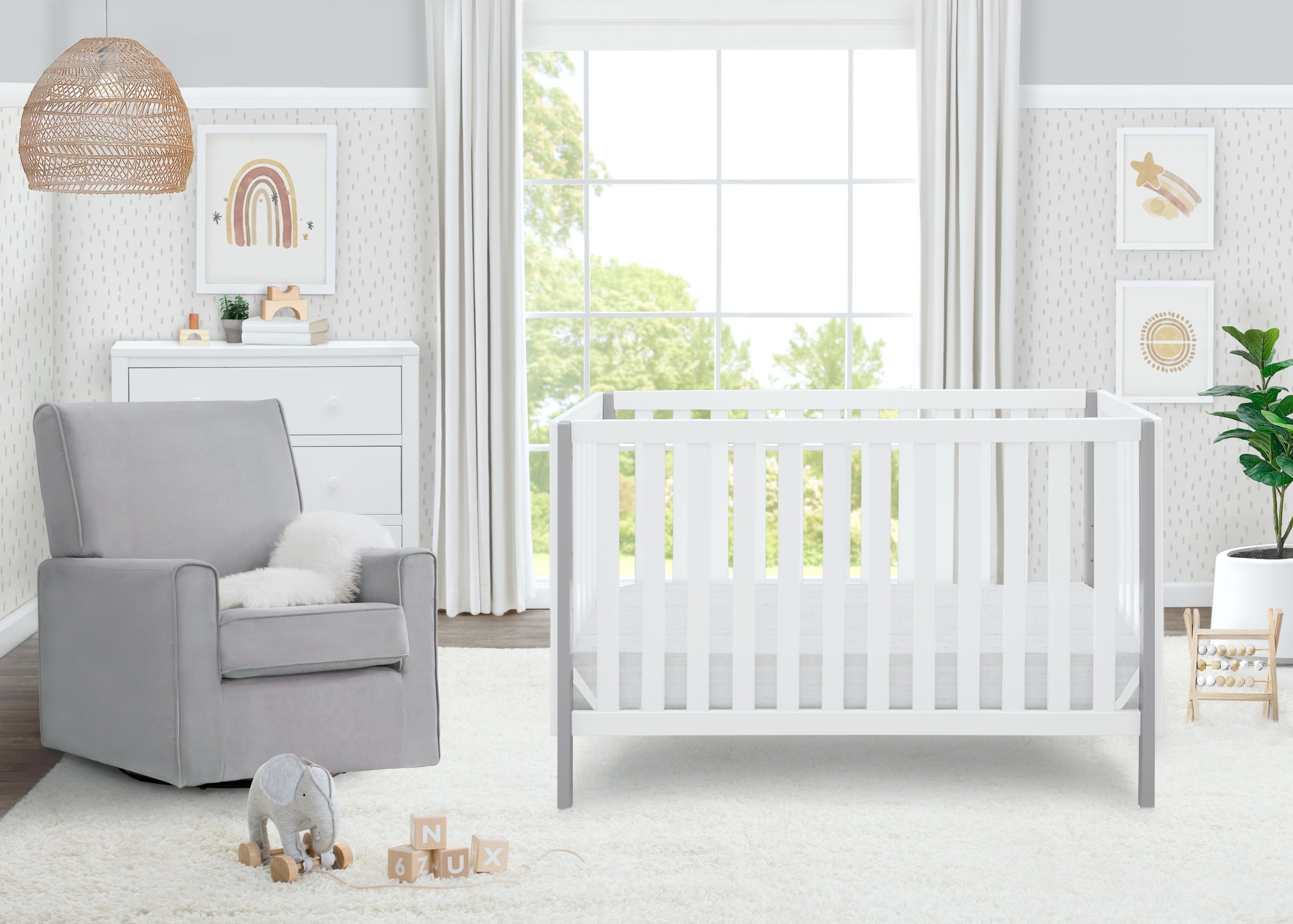 Milo 3-in-1 Convertible Baby Crib - White Wooden Nursery Bed with Toddler Rail & Daybed Conversion - Perfect for Newborns to Toddlers in Modern Nursery Rooms