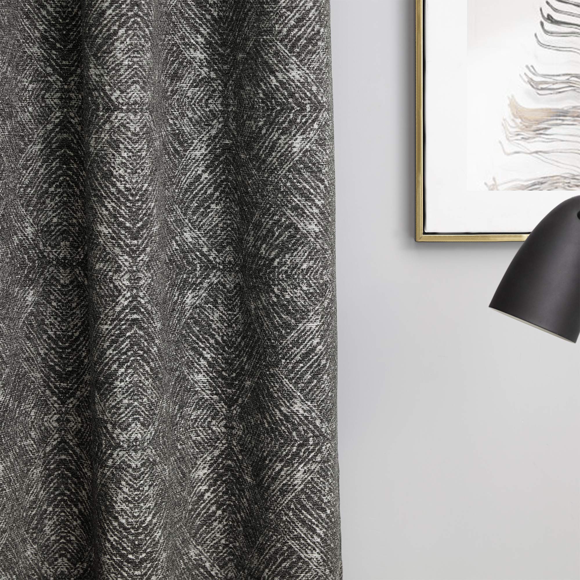 Black Frame Privacy Room Divider with Jacquard Fabric - Elegant Home & Office Partition for Bedroom, Living Room, and Workspace