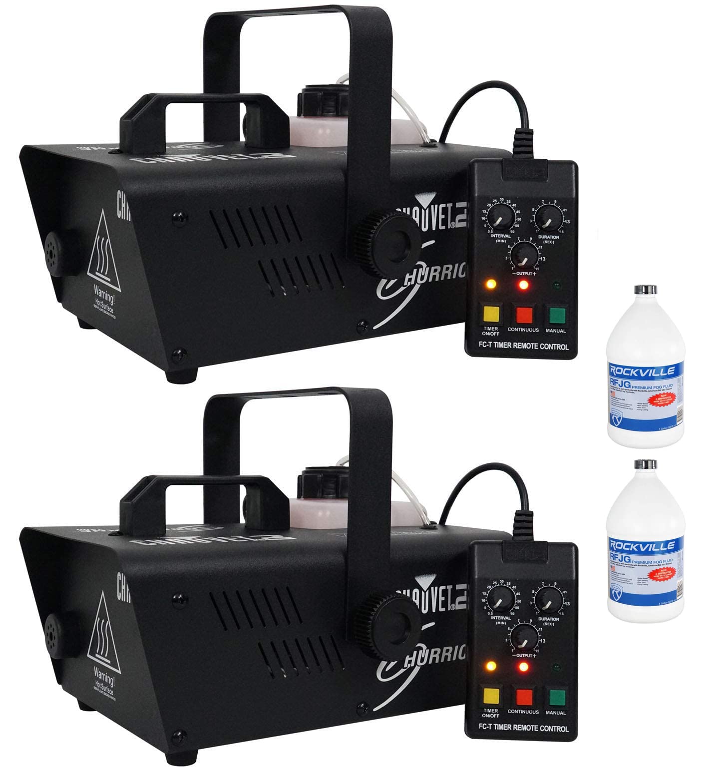 Chauvet DJ H1200 Hurricane 1200 Compact Fog Machine with Remote Timer & Fog Juice - Perfect for DJ Shows, Halloween Parties, and Stage Performances