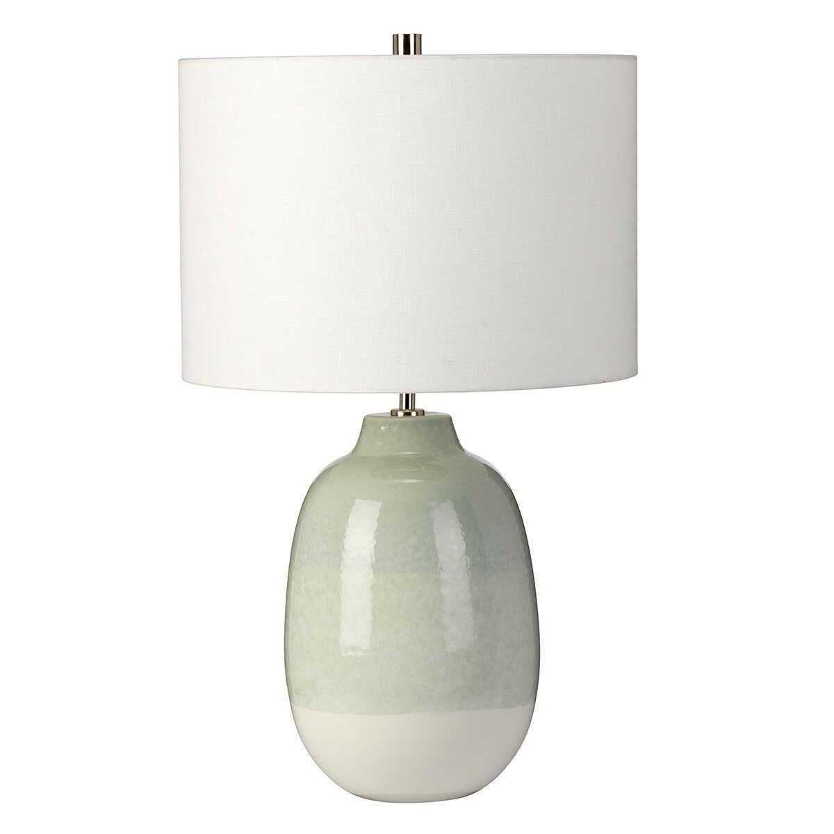Chelsfield 1 Light Green & White Ceramic Table Lamp - Modern Home Decor for Living Room, Bedroom & Office - Perfect for Reading, Working & Relaxing