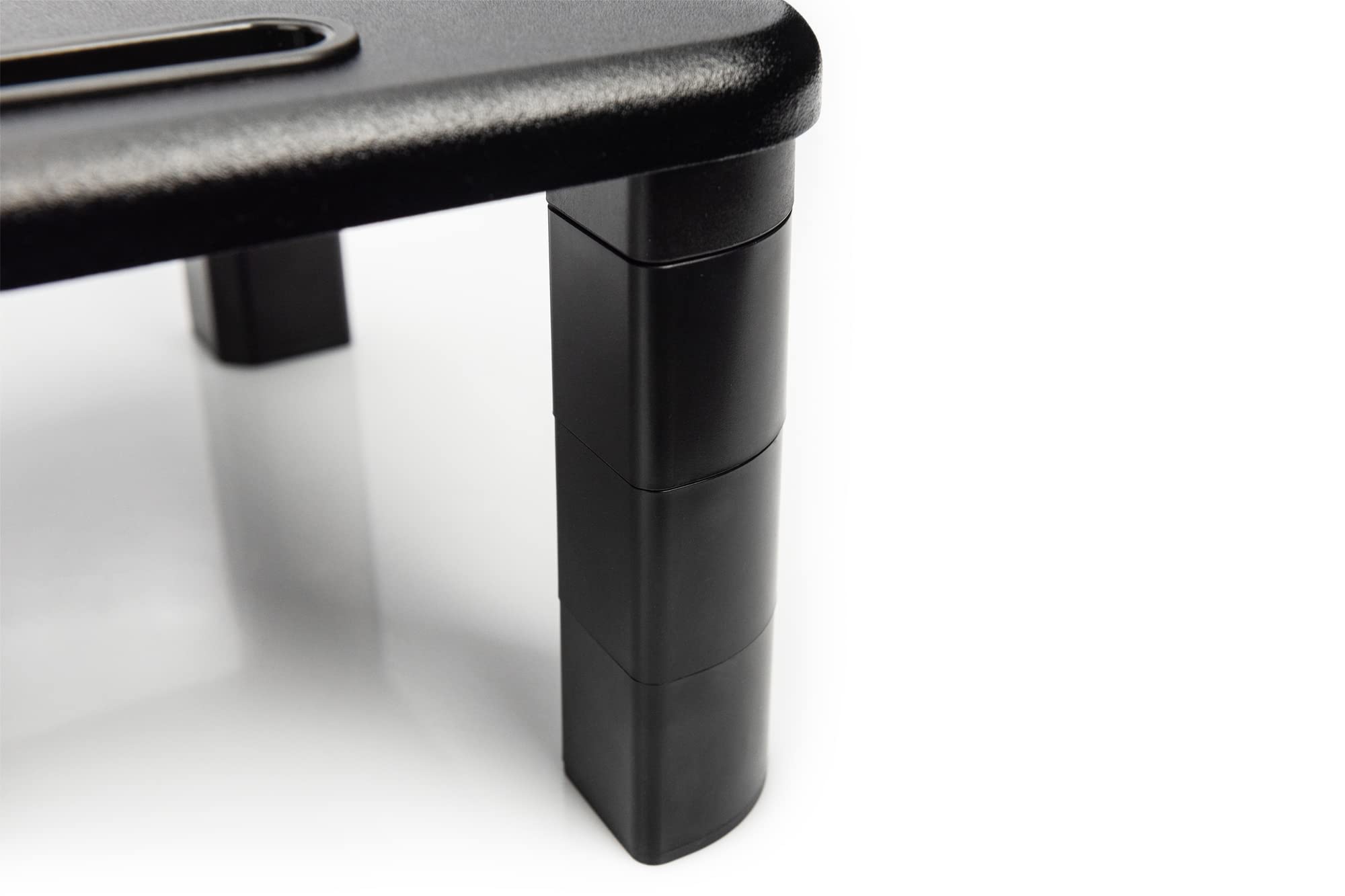 DIGITUS Ergonomic Monitor Riser Stand - Adjustable 3 Height Settings - Supports 10kg Weight Capacity - Perfect for Laptop, Tablet & Smartphone - Ideal for Home Office & Workspace Setup