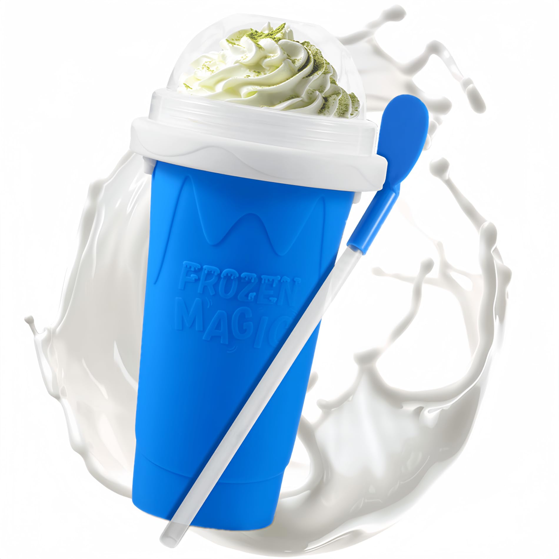 Best Slushie Maker Cup with Lid & Straw - Portable Smoothie Squeeze Cup for Kids, Friends & Family - Perfect for Milk, Juices, Ice Cream & Frozen Drinks - Great for Parties, Picnics & Summer Fun